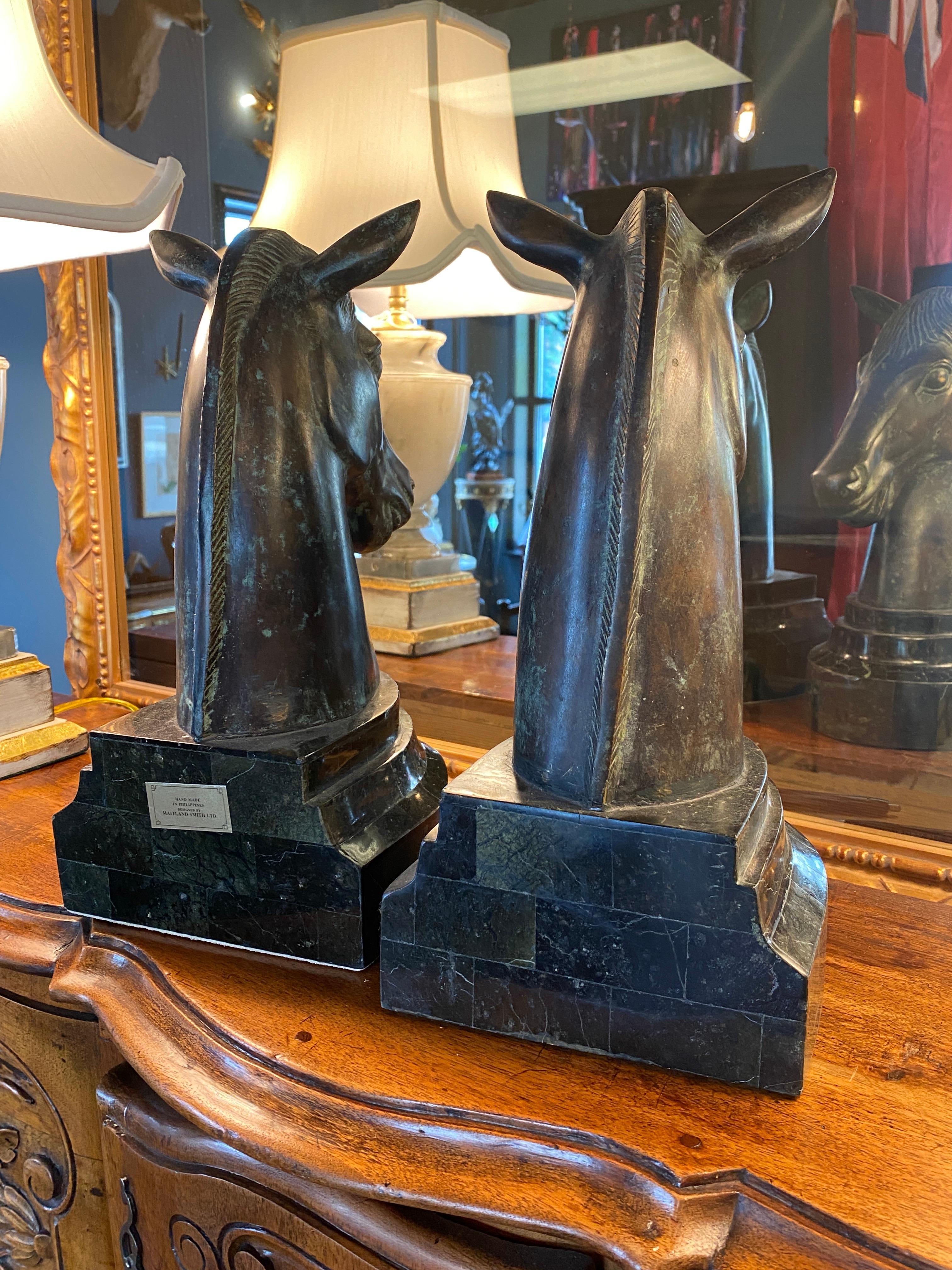 American Maitland-Smith Bronze Horse Form Bookends