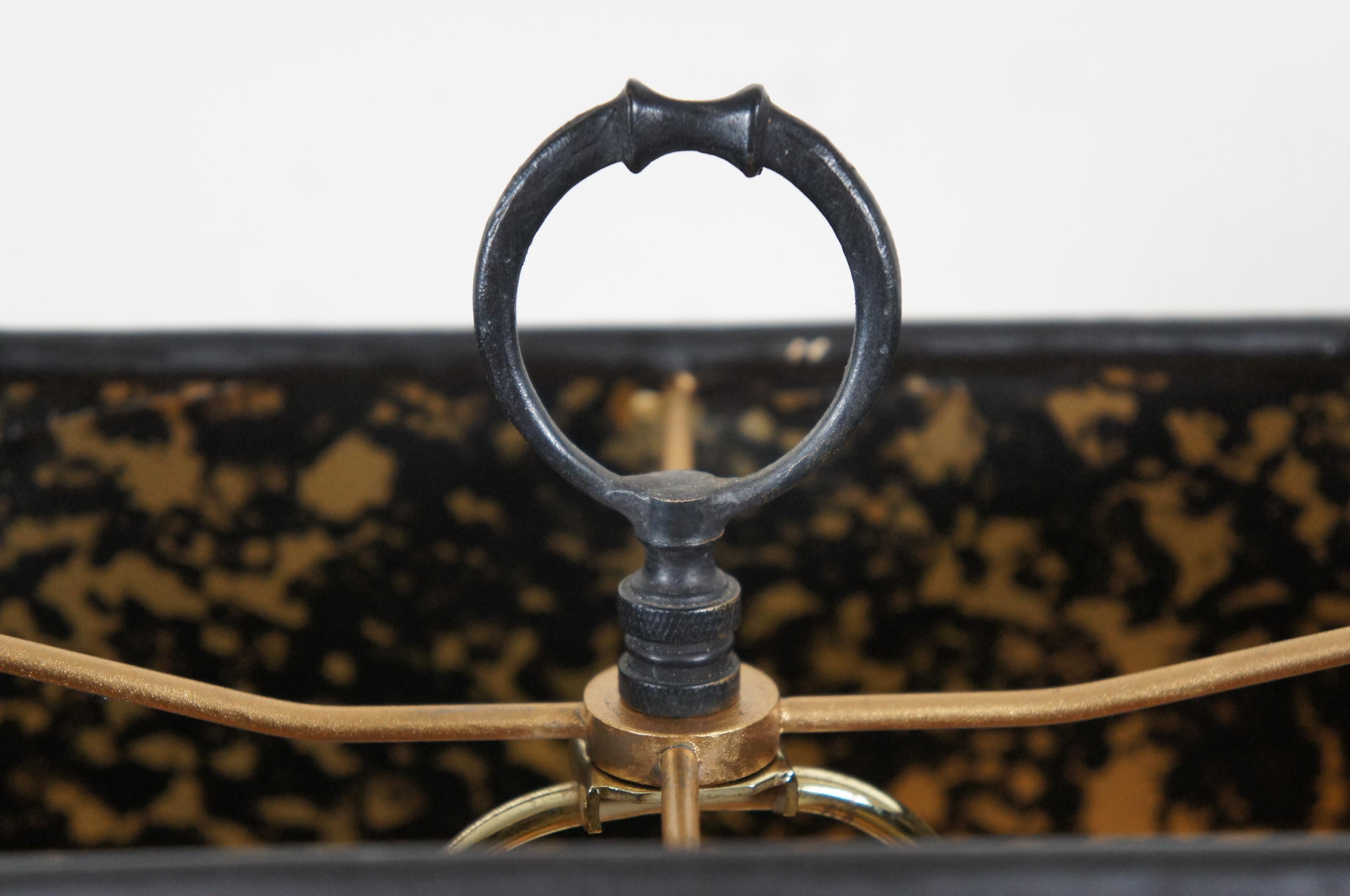 Maitland Smith Bronze Marmor Tooled Leder-Tischlampe mit Reiterpferd 24