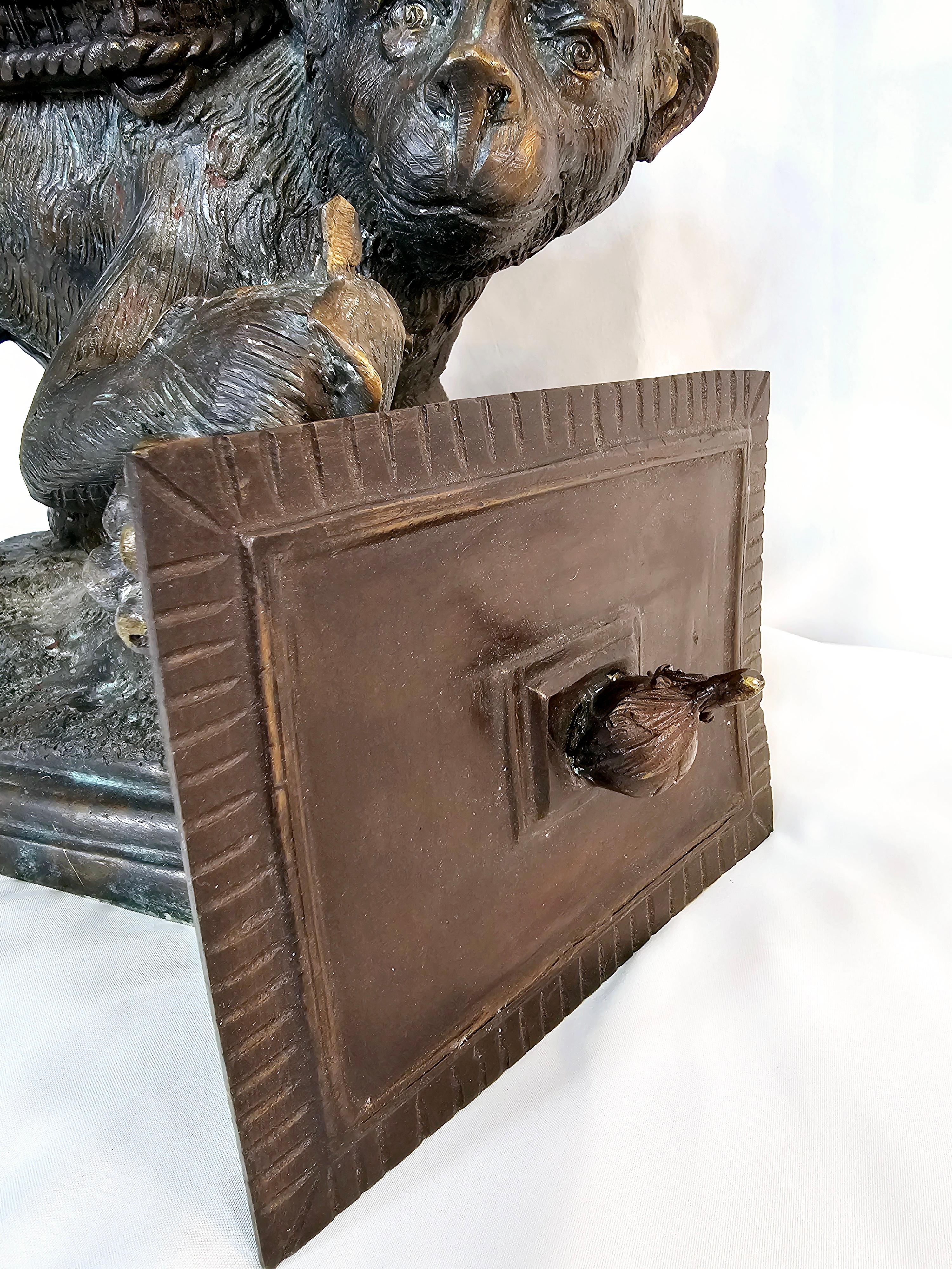 Maitland Smith Bronze-Monkey mit Obstbehälter mit Deckel aus Obst im Angebot 5