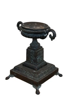 Maitland Smith Bronze Neoclassical Footed Trophy Urn Candle Holder Pillar 11"