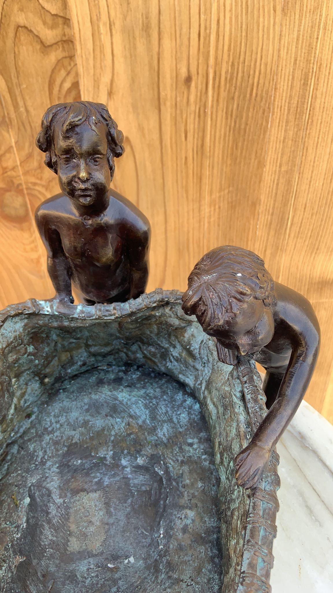 Maitland-Smith Bronze Planter with Five Boys For Sale 4