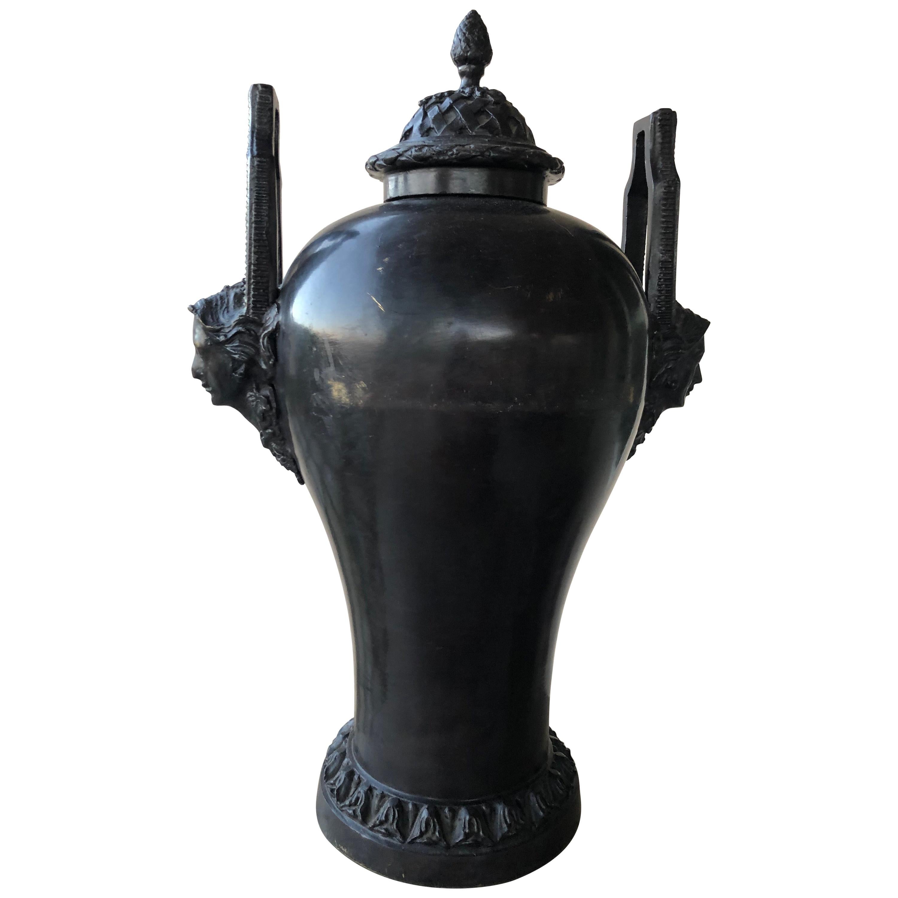 Maitland Smith Bronze Urn in Empire Style For Sale