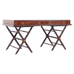 Maitland Smith Campaign Style Leather Top Desk