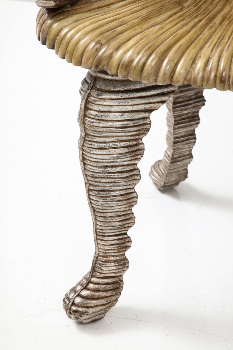 Maitland Smith Carved Grotto Chair with Dolphin Arms For Sale at 1stDibs