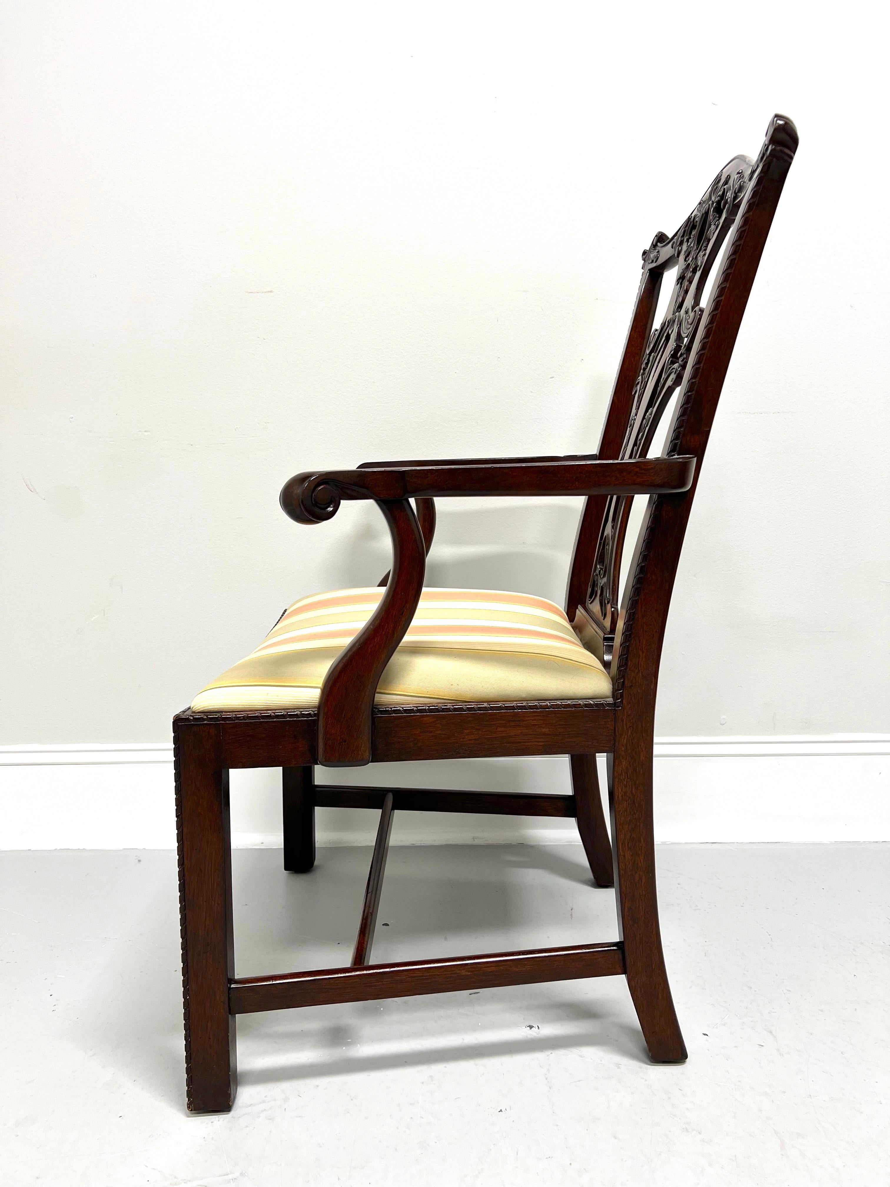 Indonesian MAITLAND SMITH Carved Mahogany Chippendale Armchair For Sale