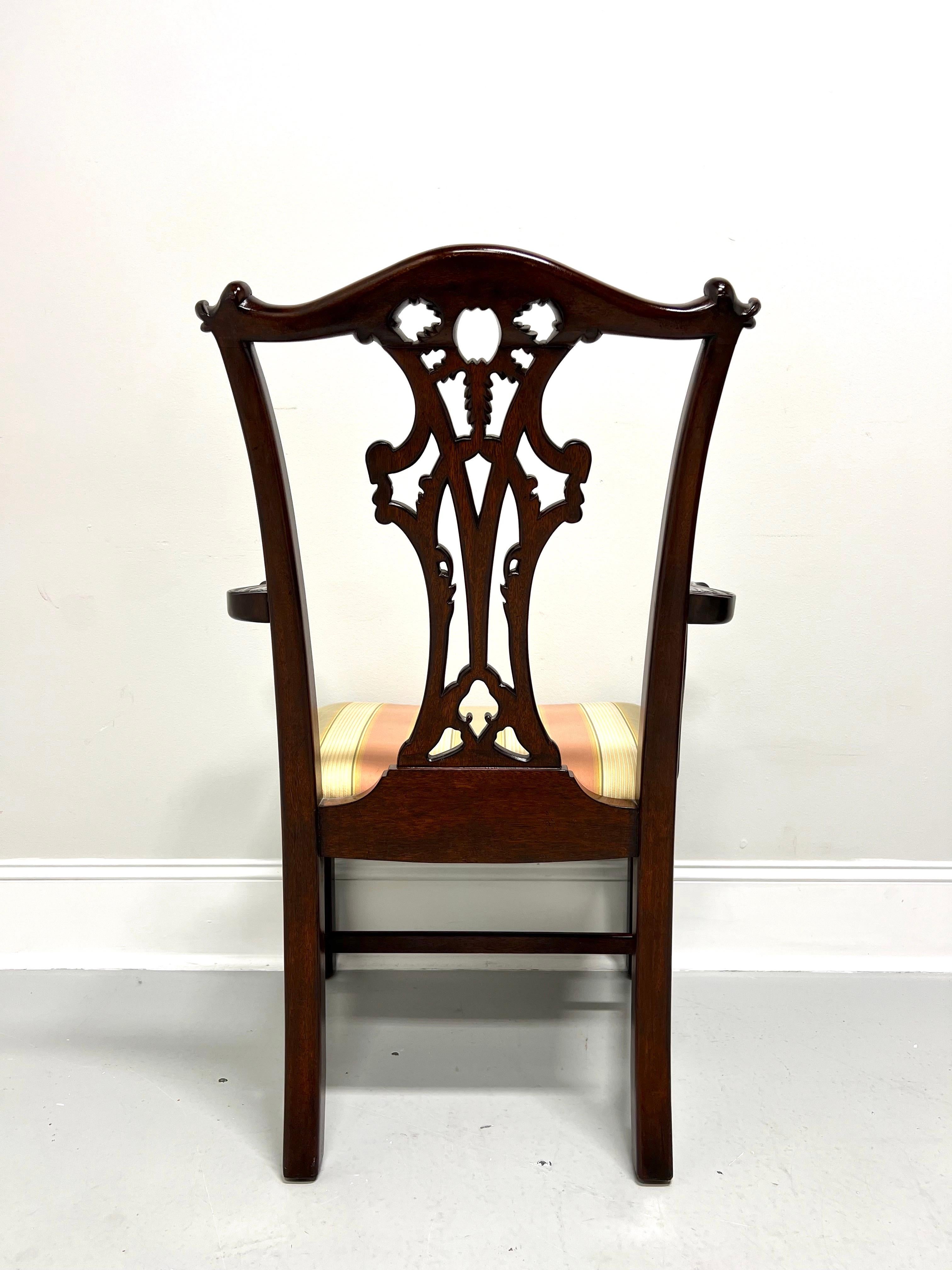 MAITLAND SMITH Carved Mahogany Chippendale Armchair In Good Condition For Sale In Charlotte, NC