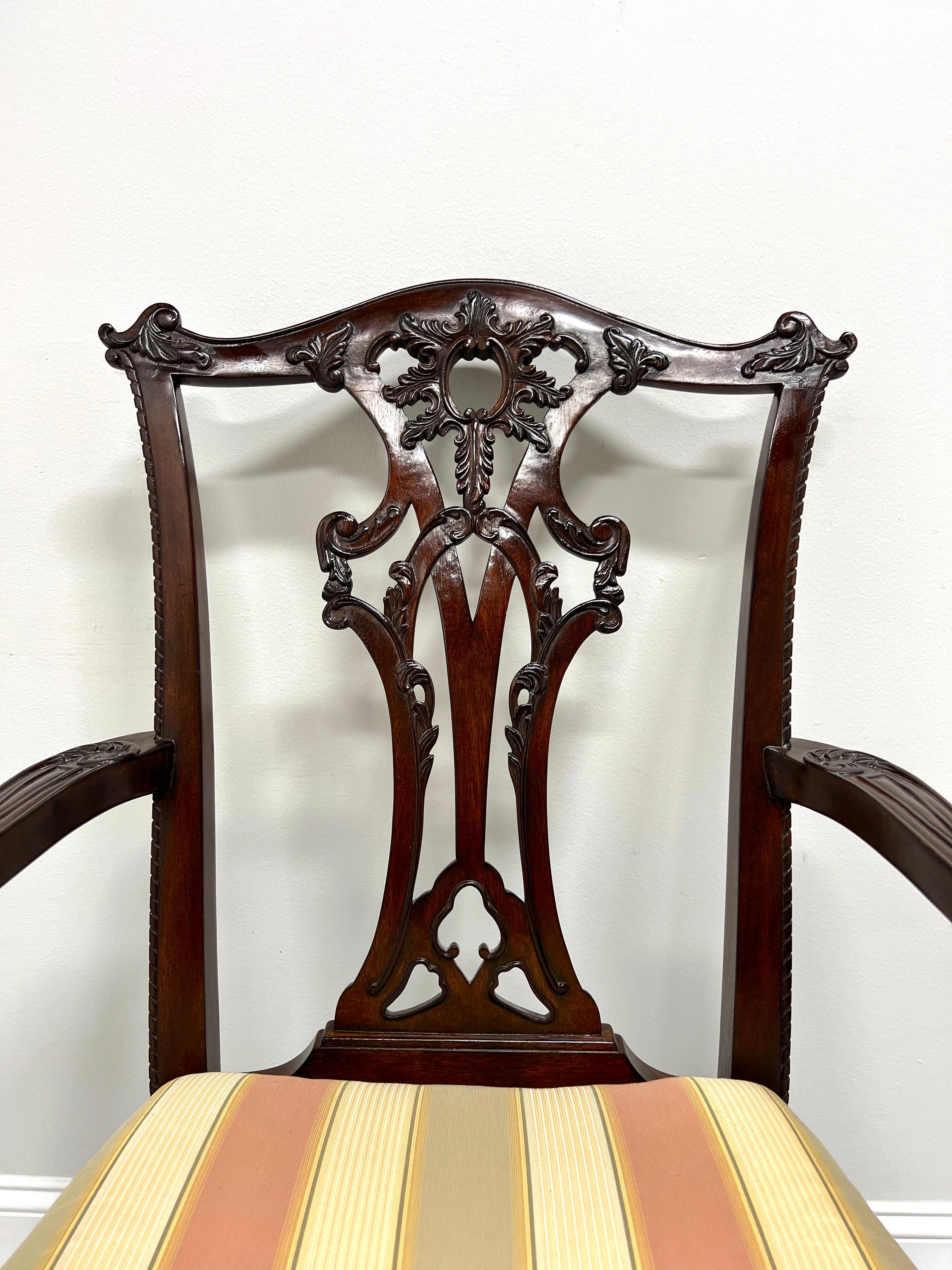 20th Century MAITLAND SMITH Carved Mahogany Chippendale Armchair For Sale