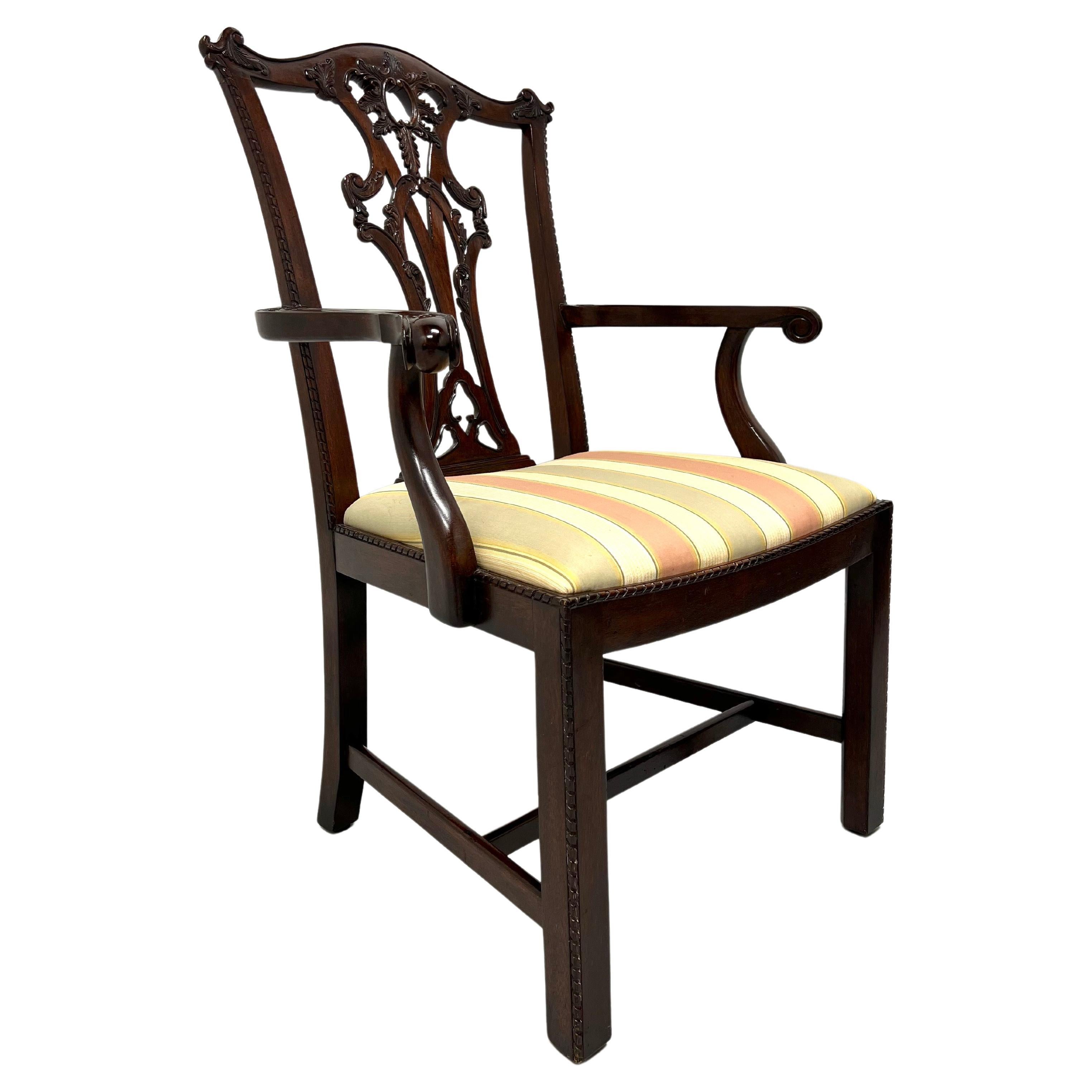 MAITLAND SMITH Carved Mahogany Chippendale Armchair For Sale
