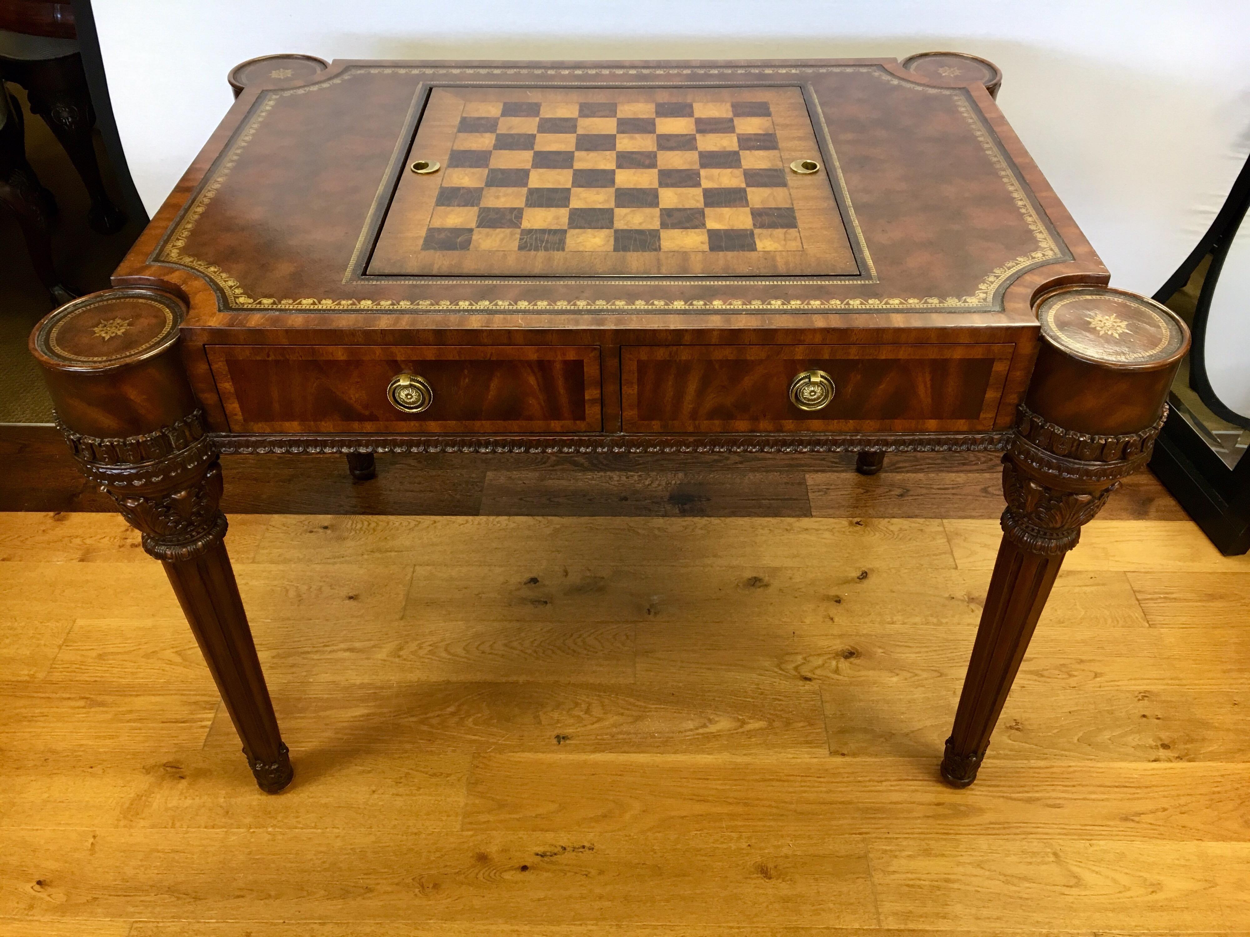 leather top game table