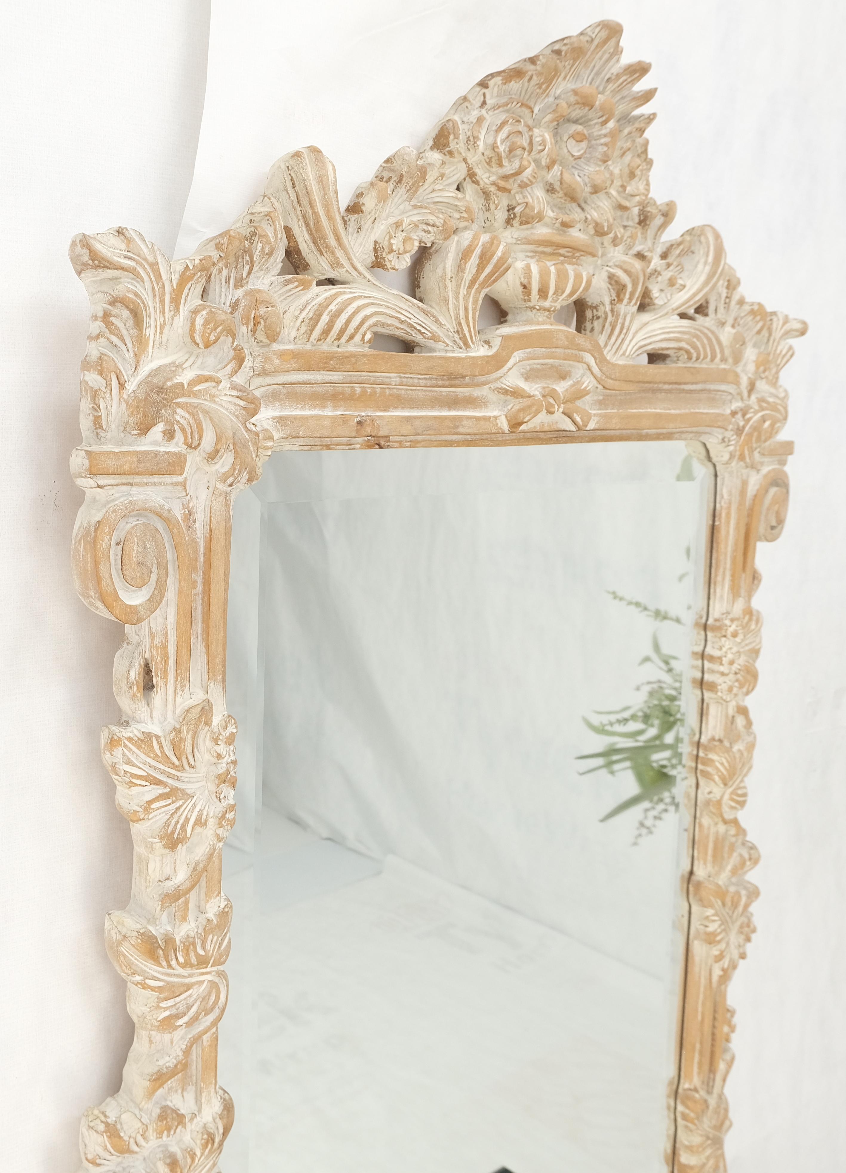 Maitland Smith Carved White Wash Finish Wall Mirror Matching Console Table MINT! For Sale 3