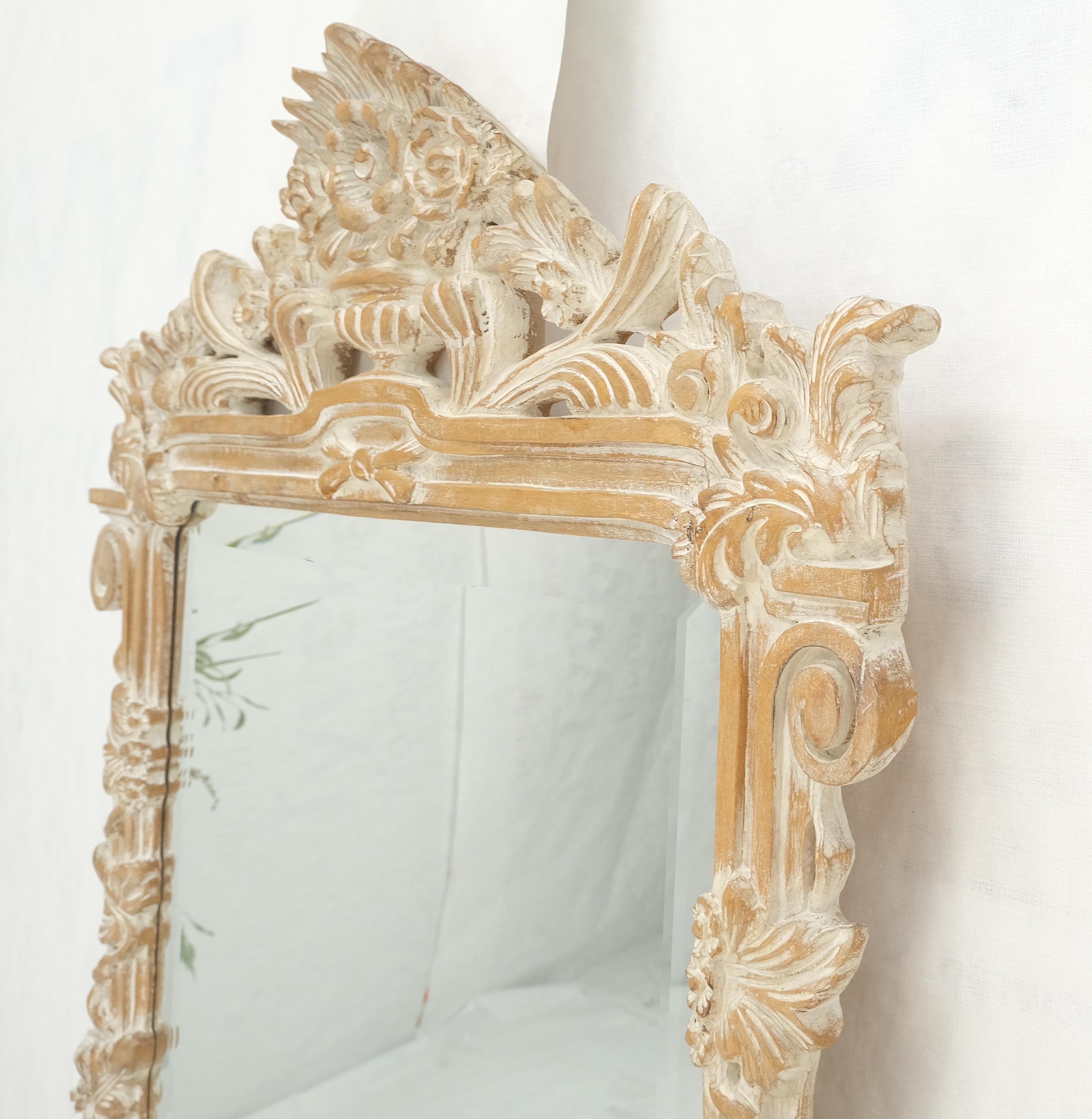 Maitland Smith Carved White Wash Finish Wall Mirror Matching Console Table MINT! For Sale 4