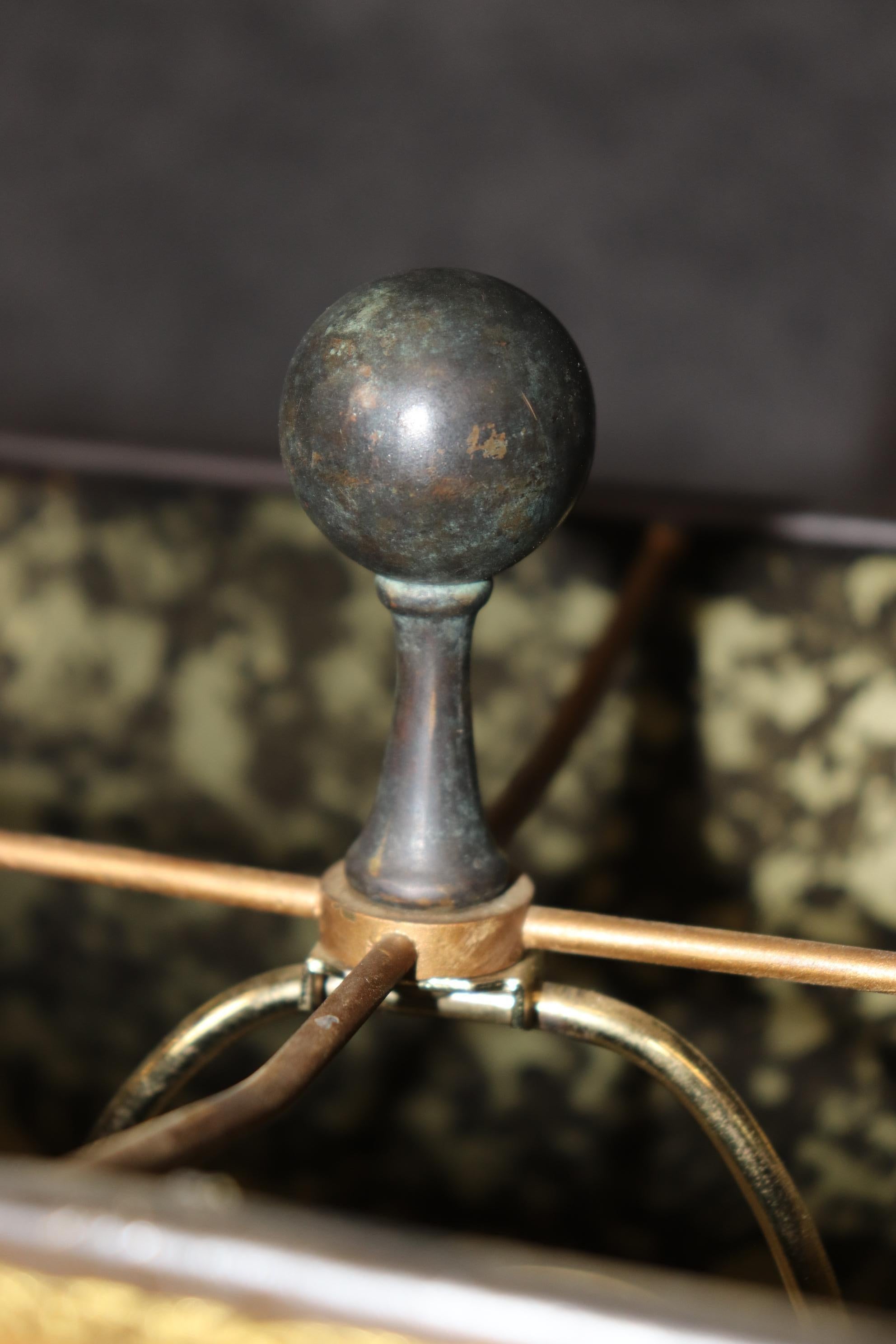 Maitland Smith Cast Bronze Elephant Lamp with Leather Shade 7