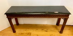 Maitland Smith Chinese Chippendale Carved Mahogany Console Table
