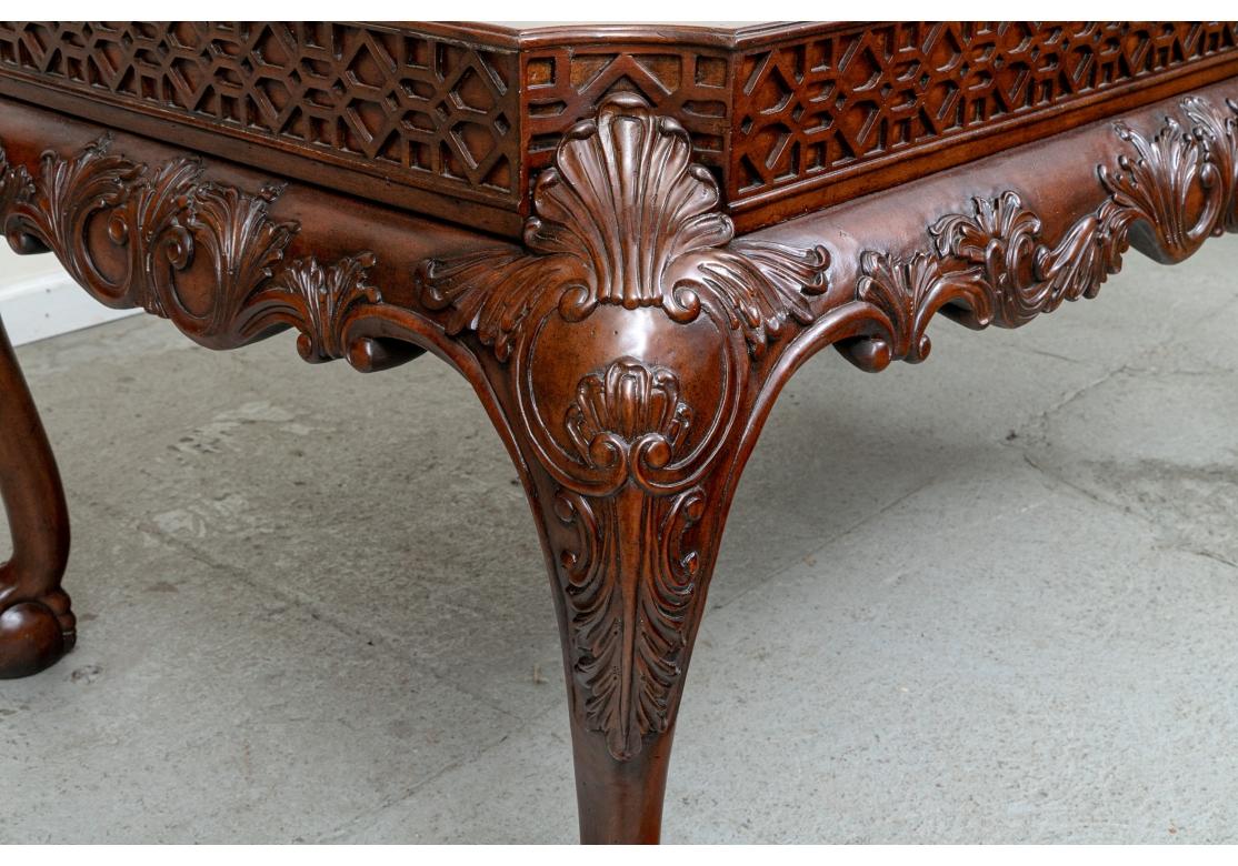 Maitland-Smith Chinese Chippendale Style Mahogany Cocktail Table For Sale 11