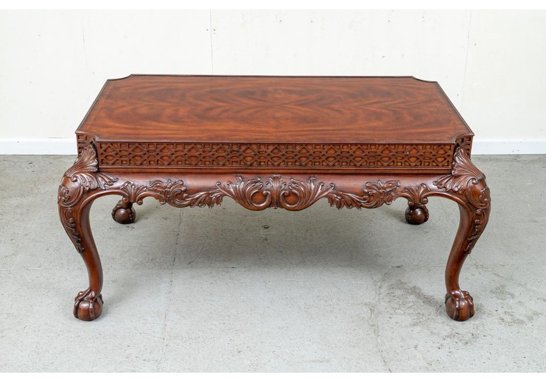 Maitland-Smith Chinese Chippendale Style Mahogany Cocktail Table For Sale 2