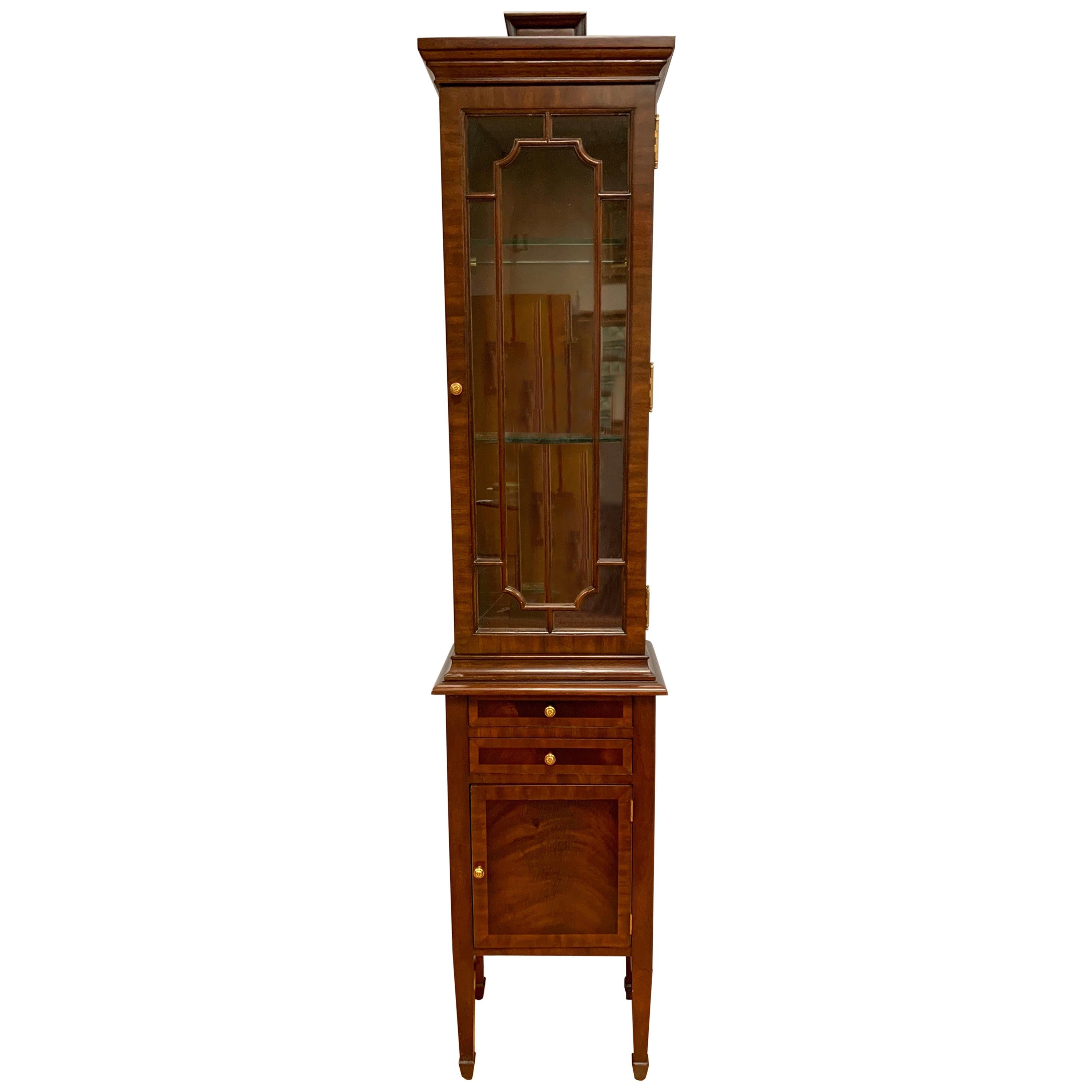 Maitland Smith Chinese Chippendale Style Tall Display Cabinet Vitrine