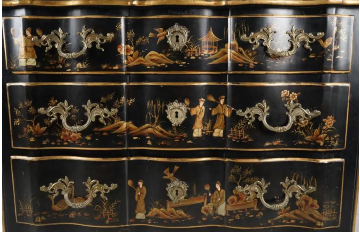 Maitland Smith Chinoiserie Chinoiserie Gemalte Kommode Schubladenschrank (Ende des 20. Jahrhunderts)