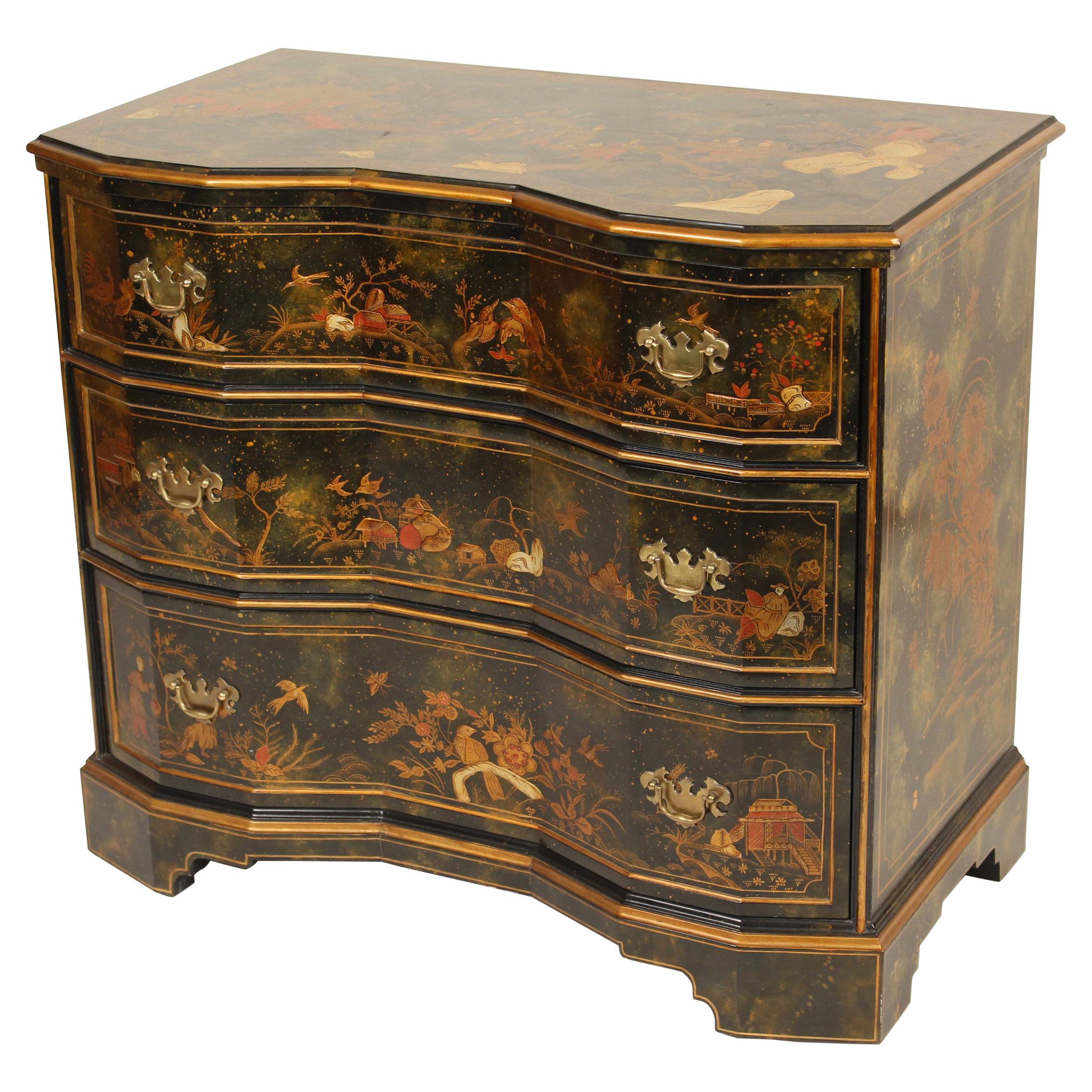 Maitland Smith Chinoiserie Decorated Chest of Drawers