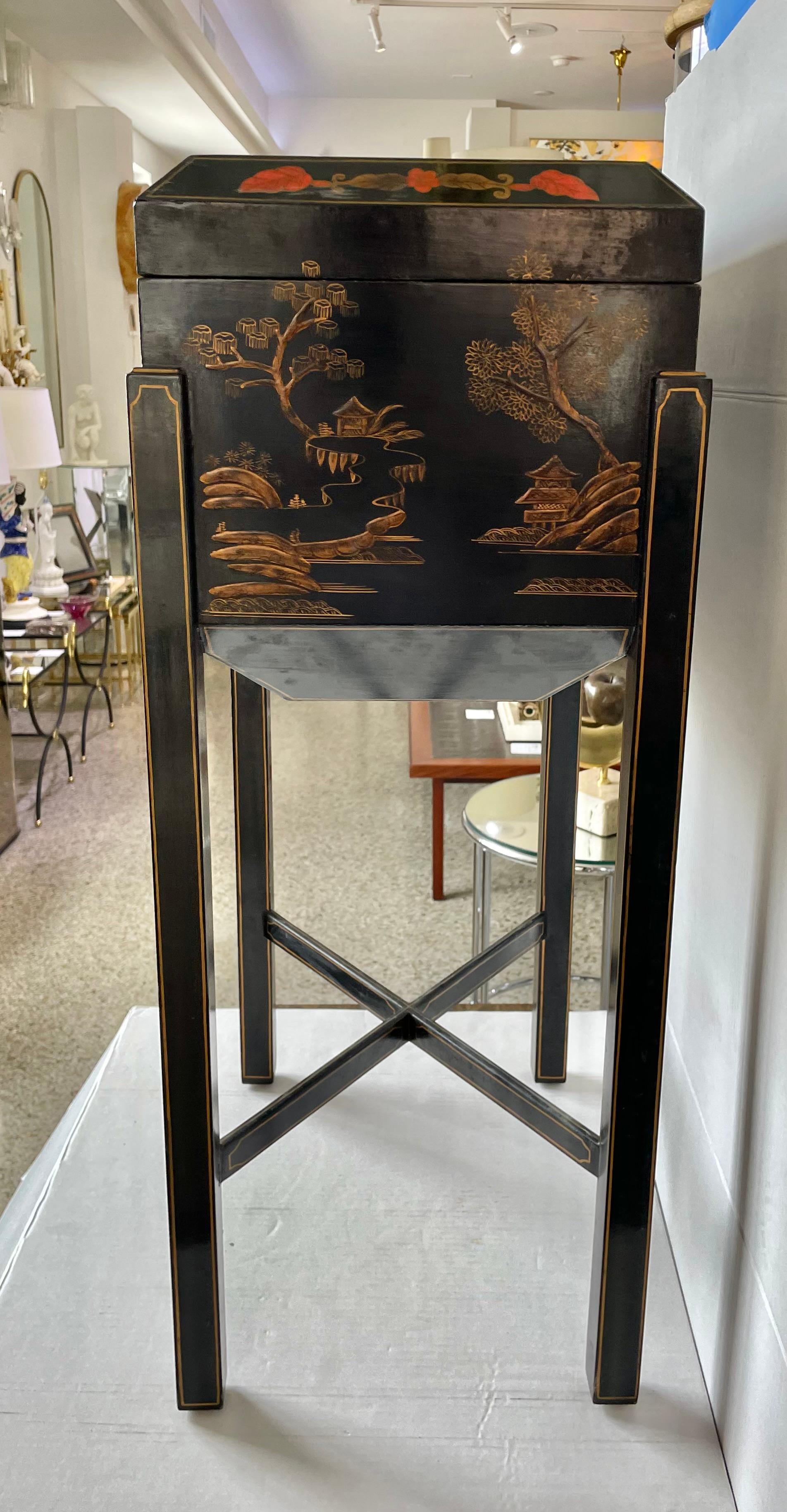 Maitland Smith Chinoiserie Side Table For Sale 4