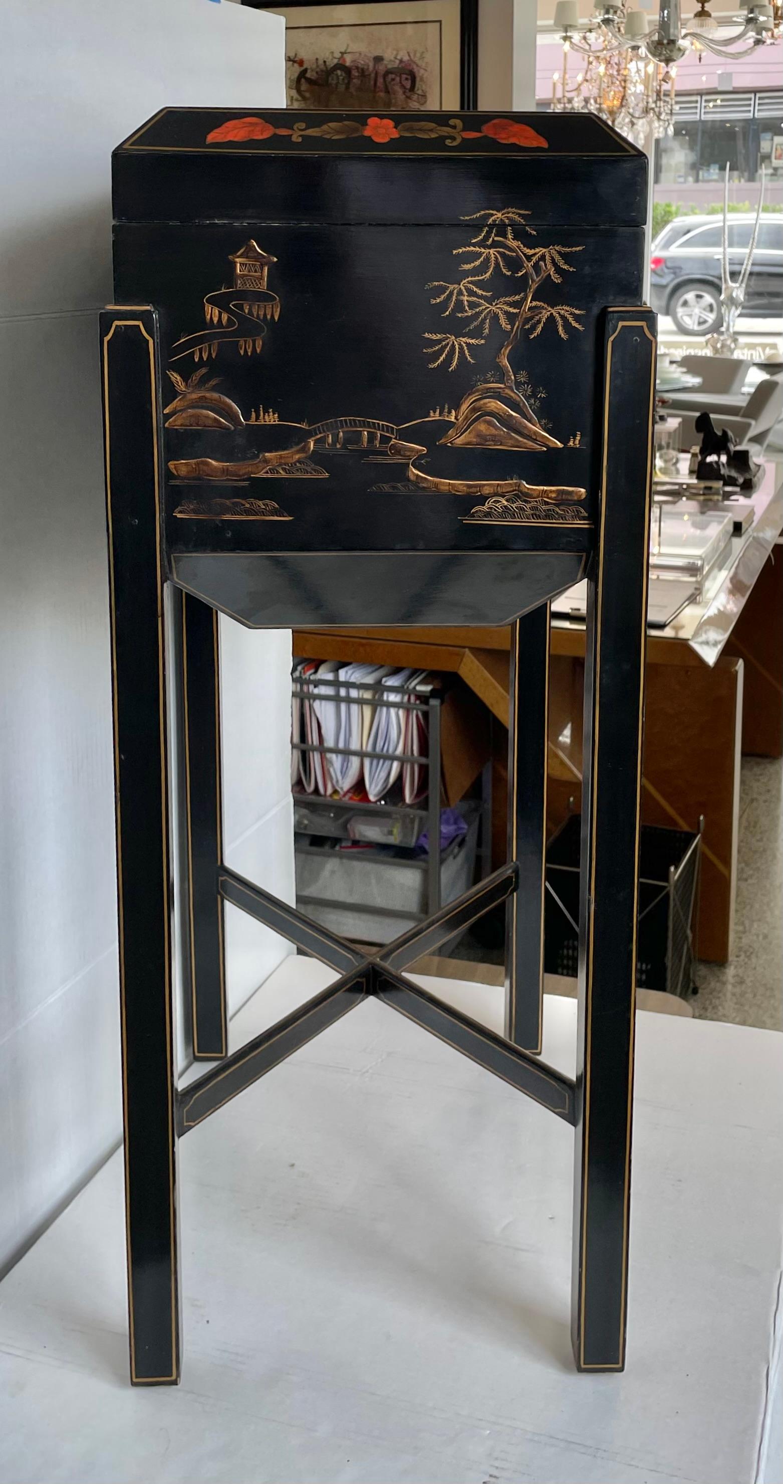 Maitland Smith Chinoiserie Side Table For Sale 6