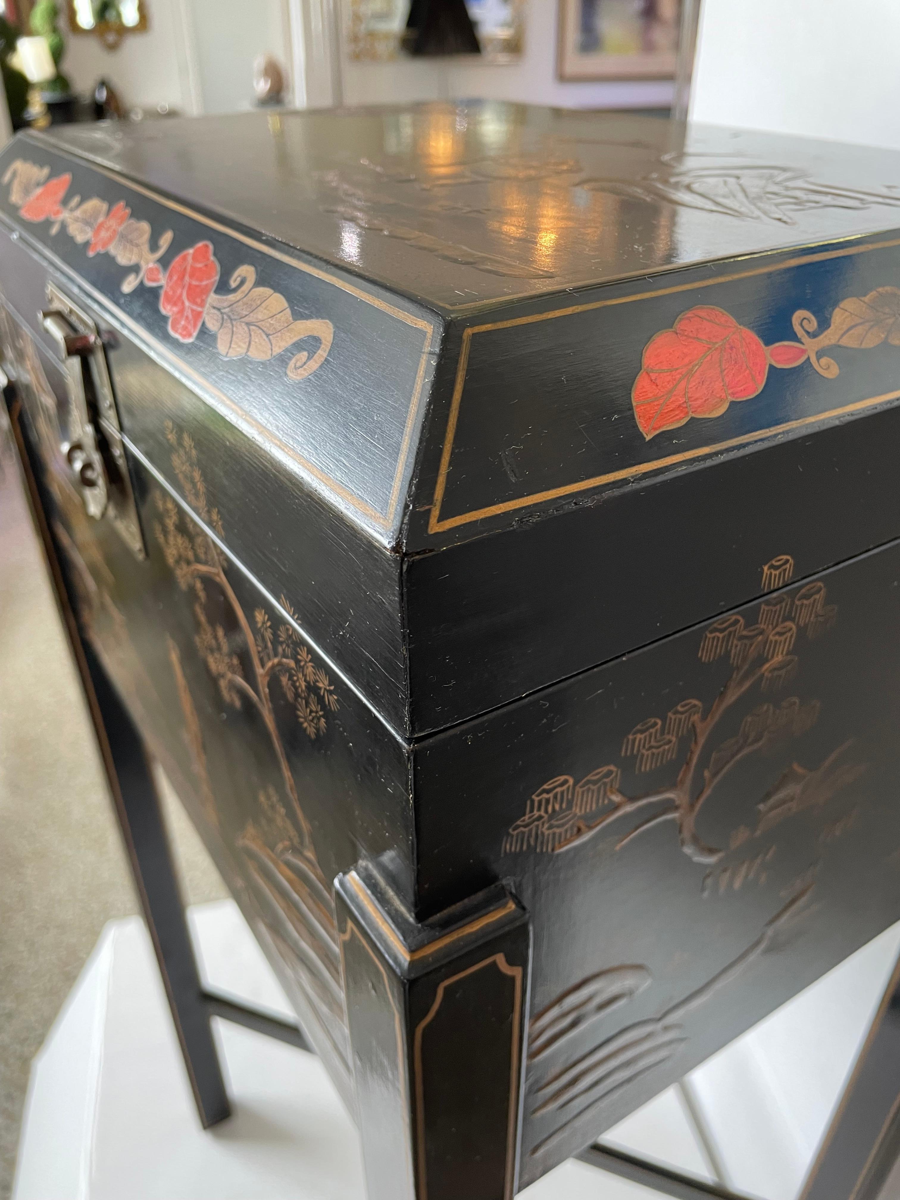 Maitland Smith Chinoiserie Side Table For Sale 8