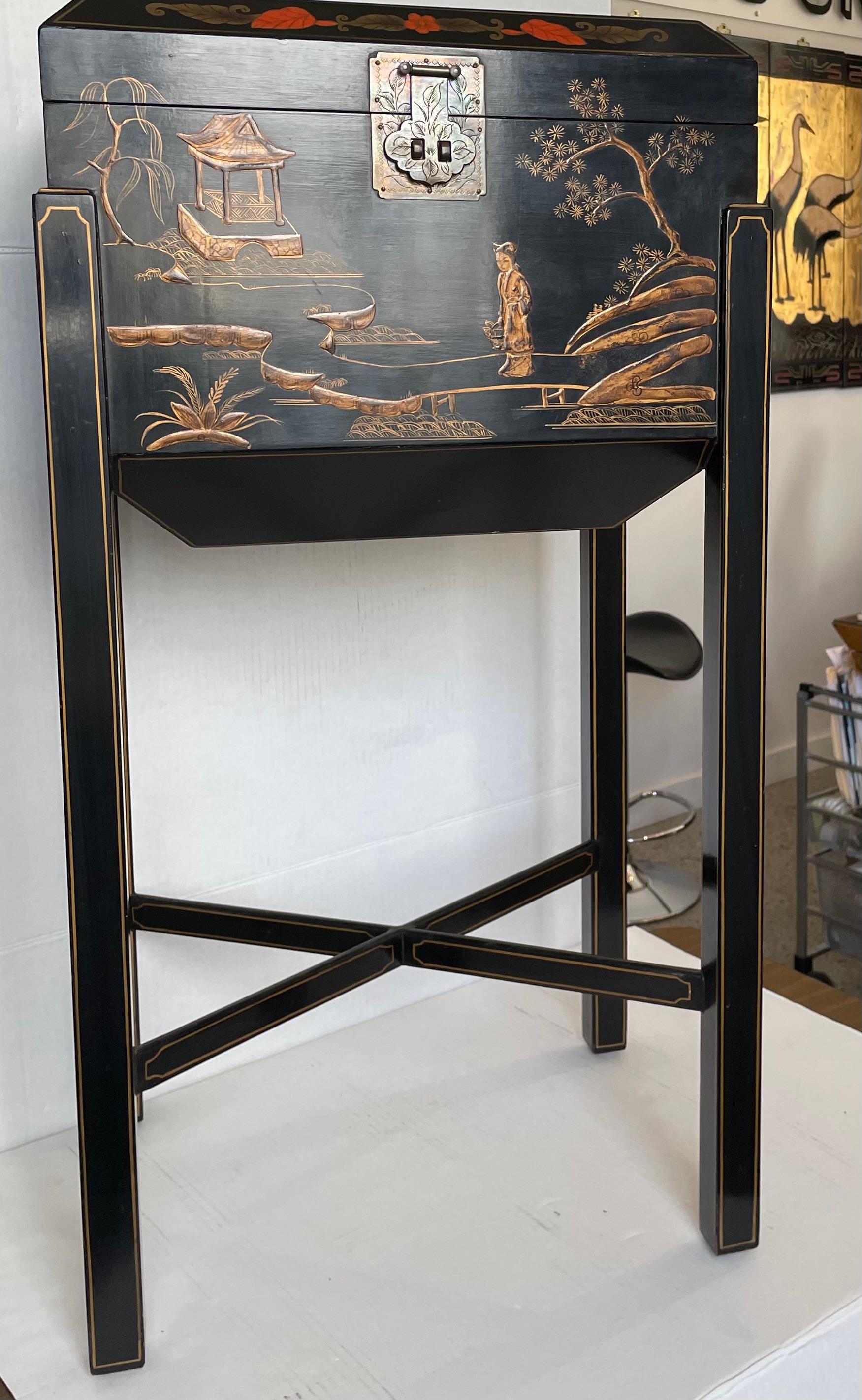 Maitland Smith Chinoiserie Side Table For Sale 12