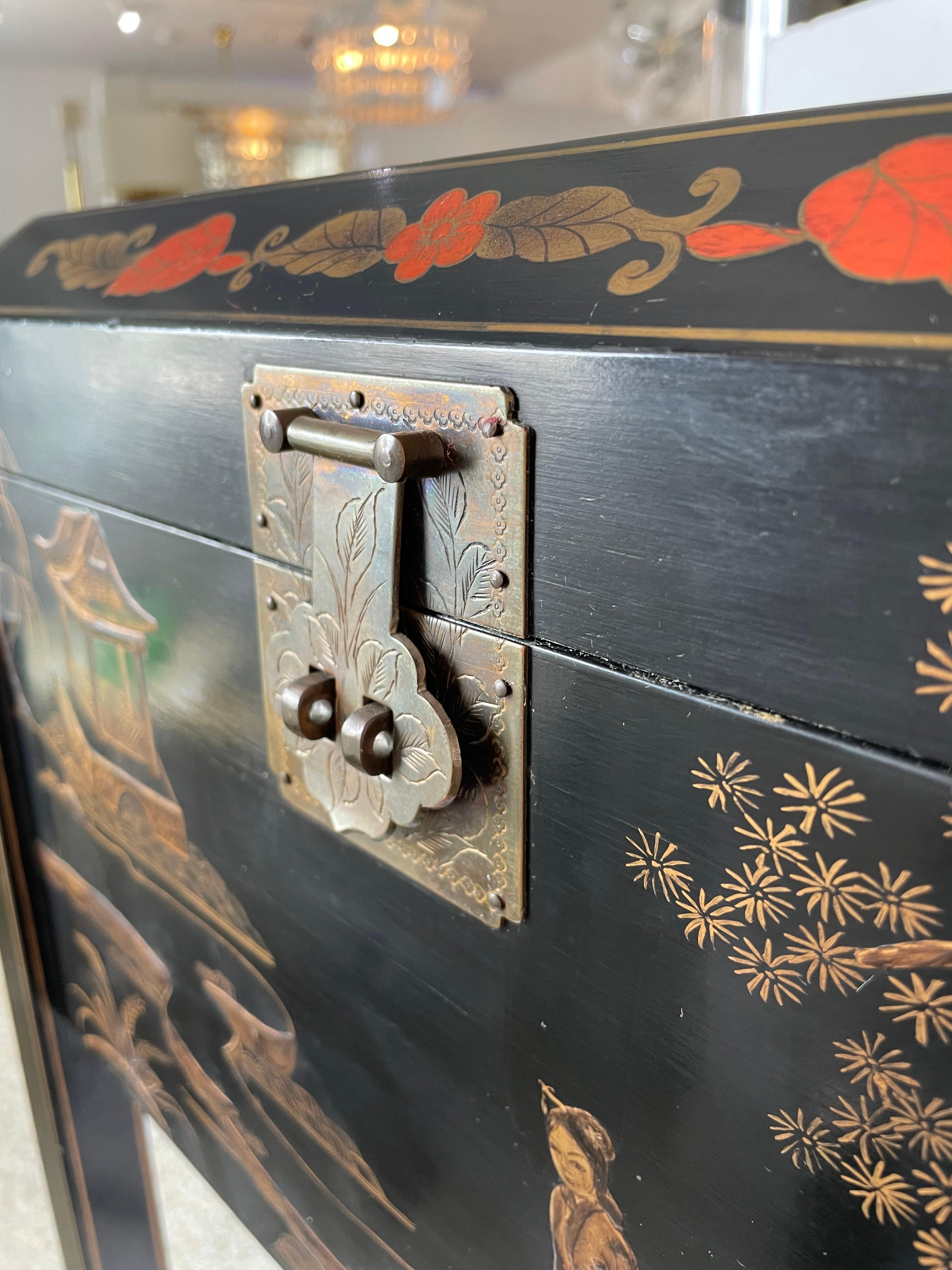 20th Century Maitland Smith Chinoiserie Side Table For Sale