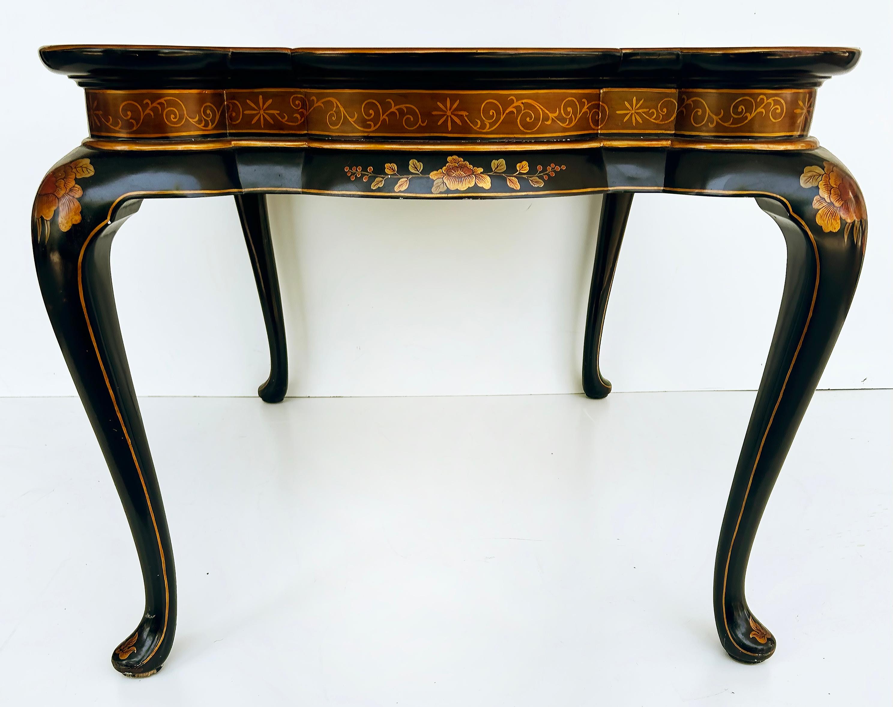 Philippine Maitland-Smith Chinoiserie Style Coffee Cocktail Table, Hand-Painted  For Sale