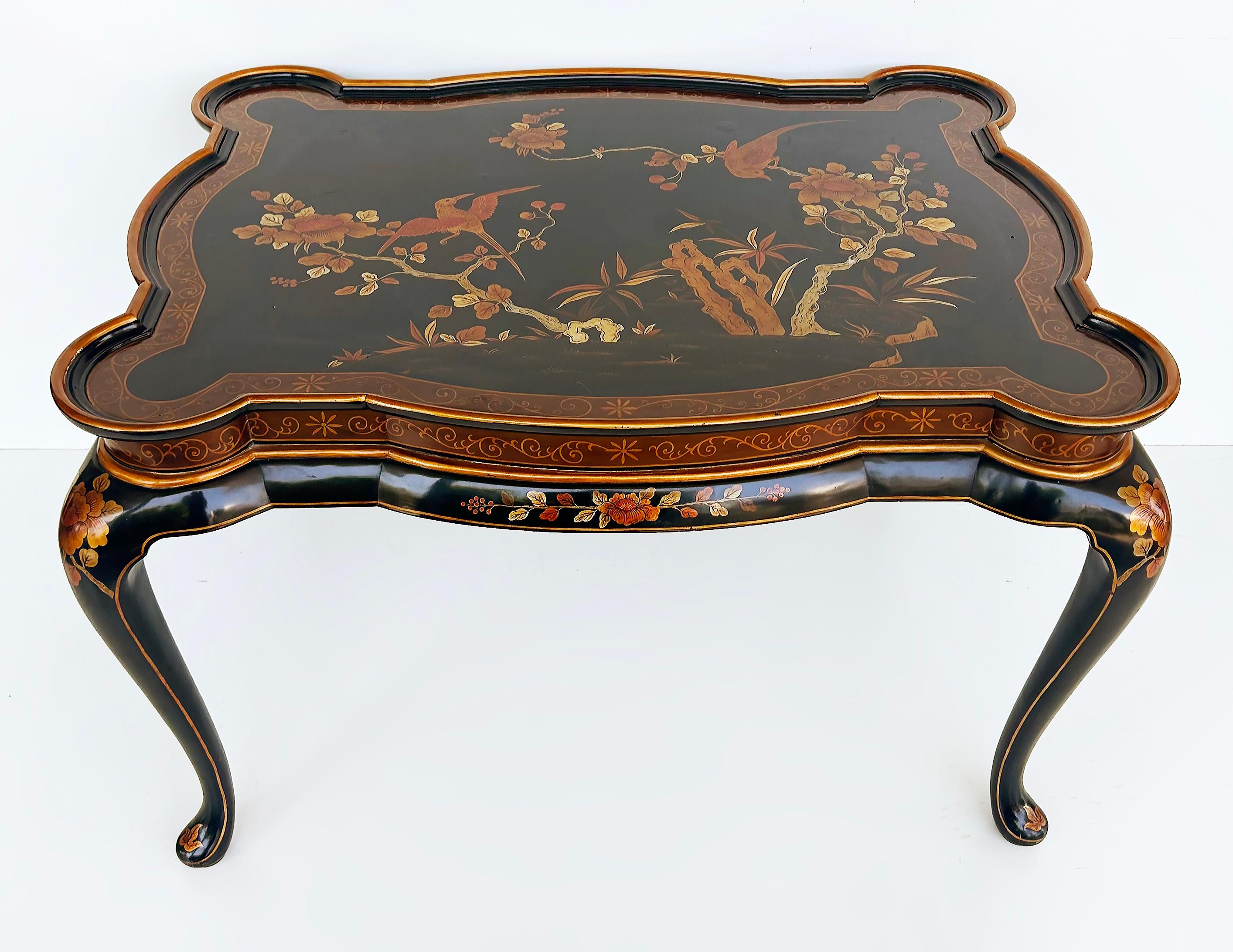 Maitland-Smith Chinoiserie Style Coffee Cocktail Table, Hand-Painted  In Good Condition For Sale In Miami, FL