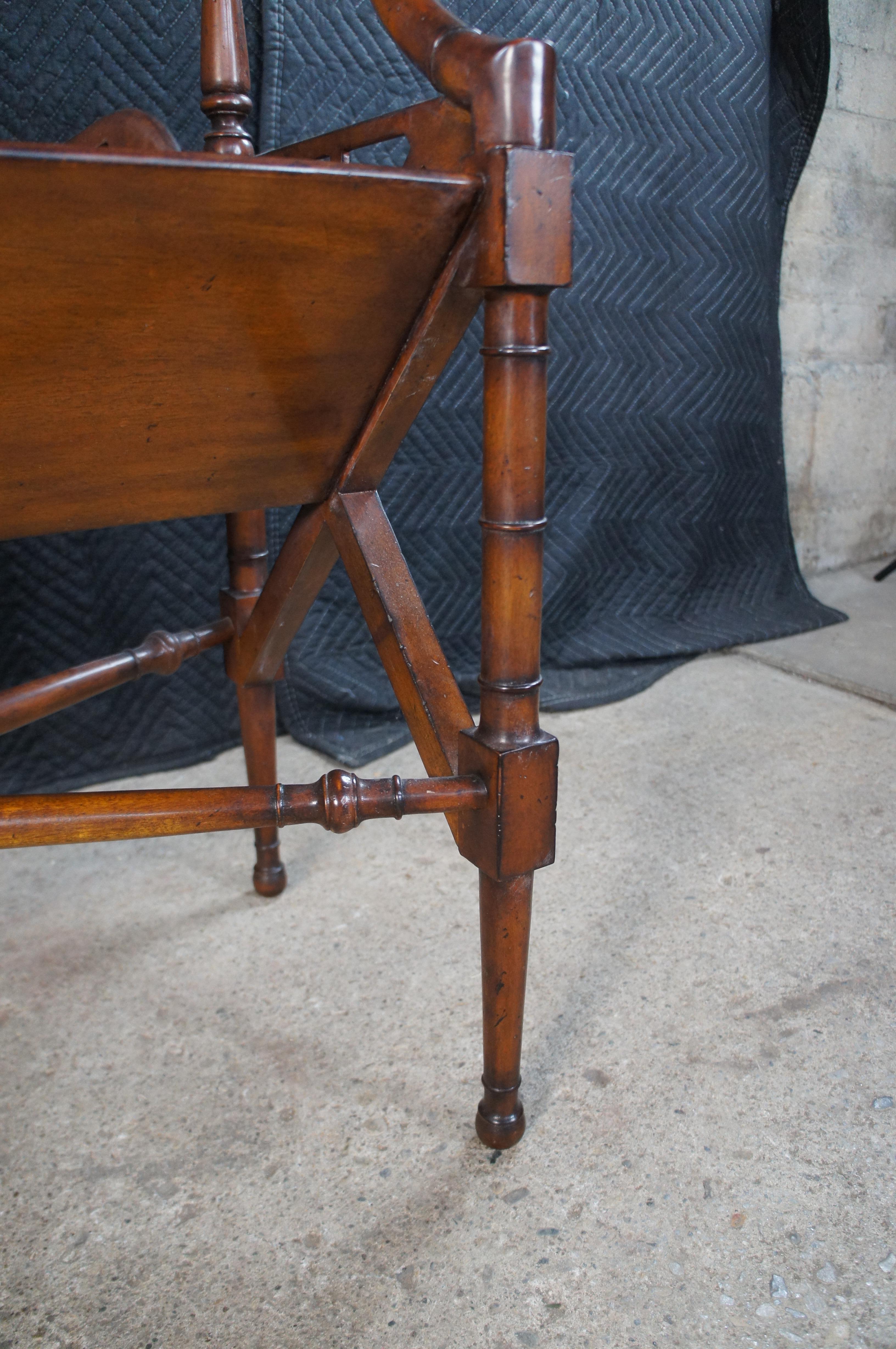 Maitland Smith Chippendale Reticulated Mahogany Bookcase Book Trough Stand 35