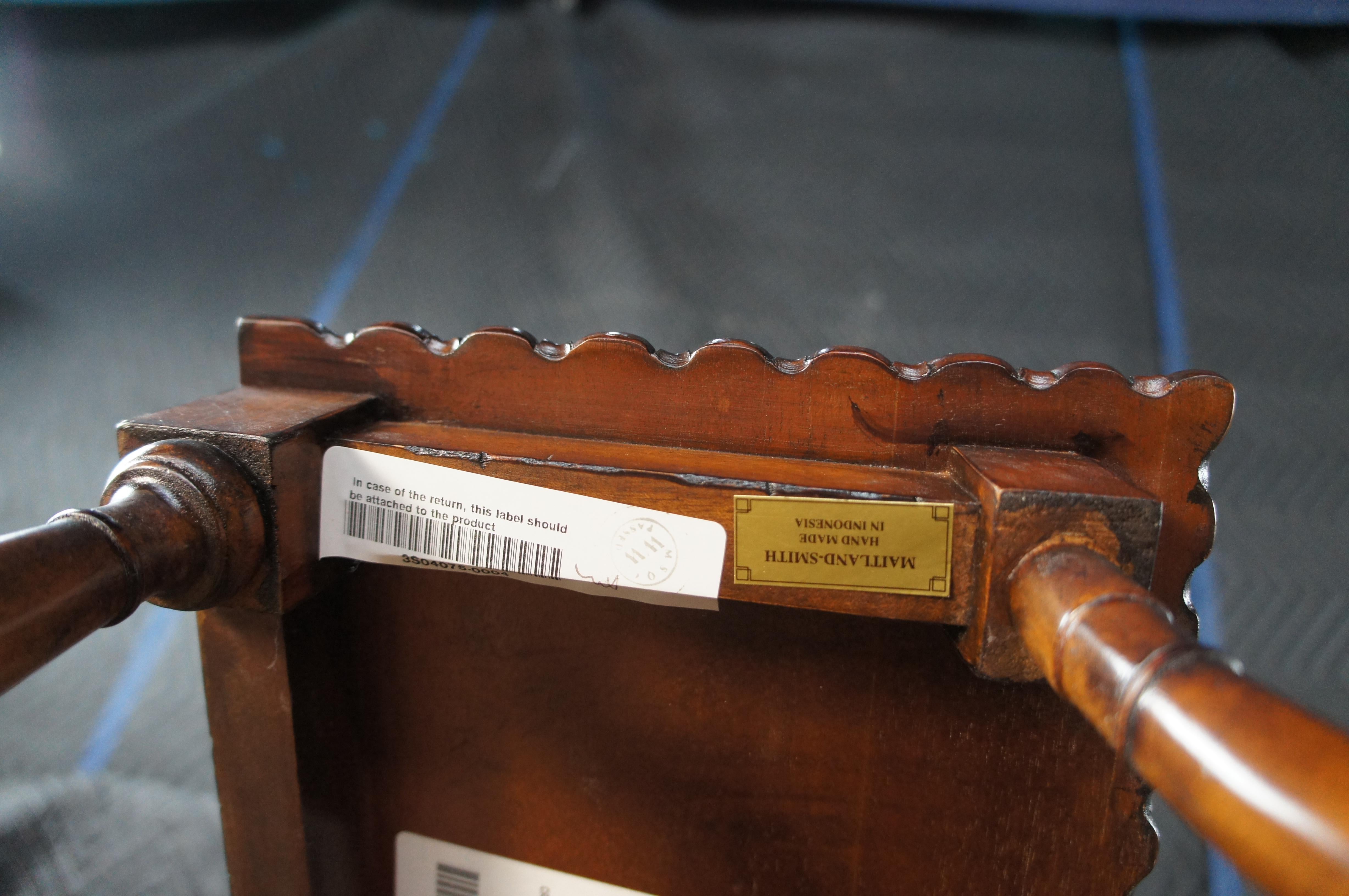 Maitland Smith Chippendale Reticulated Mahogany Bookcase Book Trough Stand 35