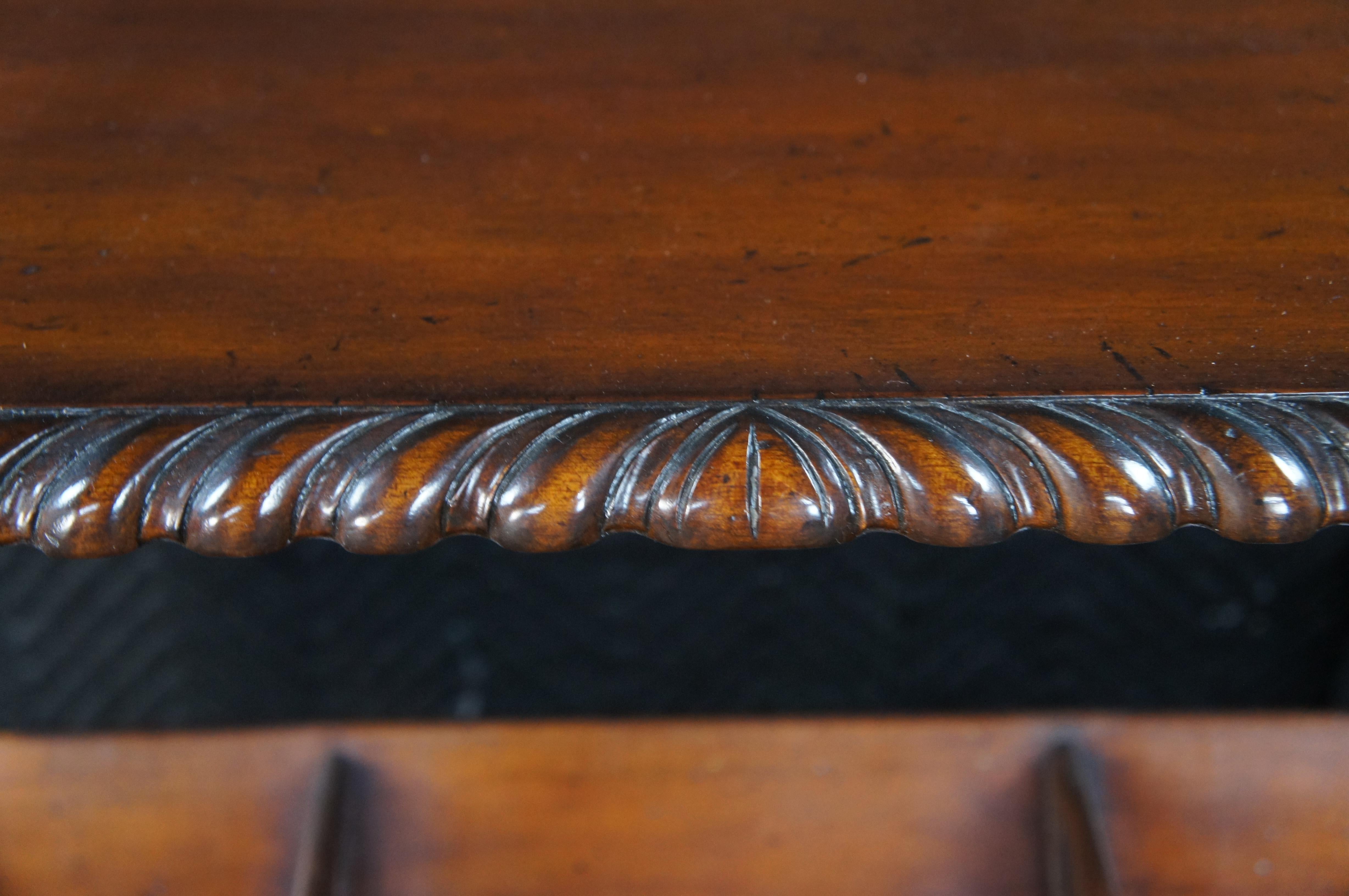 Mogano Maitland Smith Chippendale Reticulated Mahogany Bookcase Book Trough Stand 35