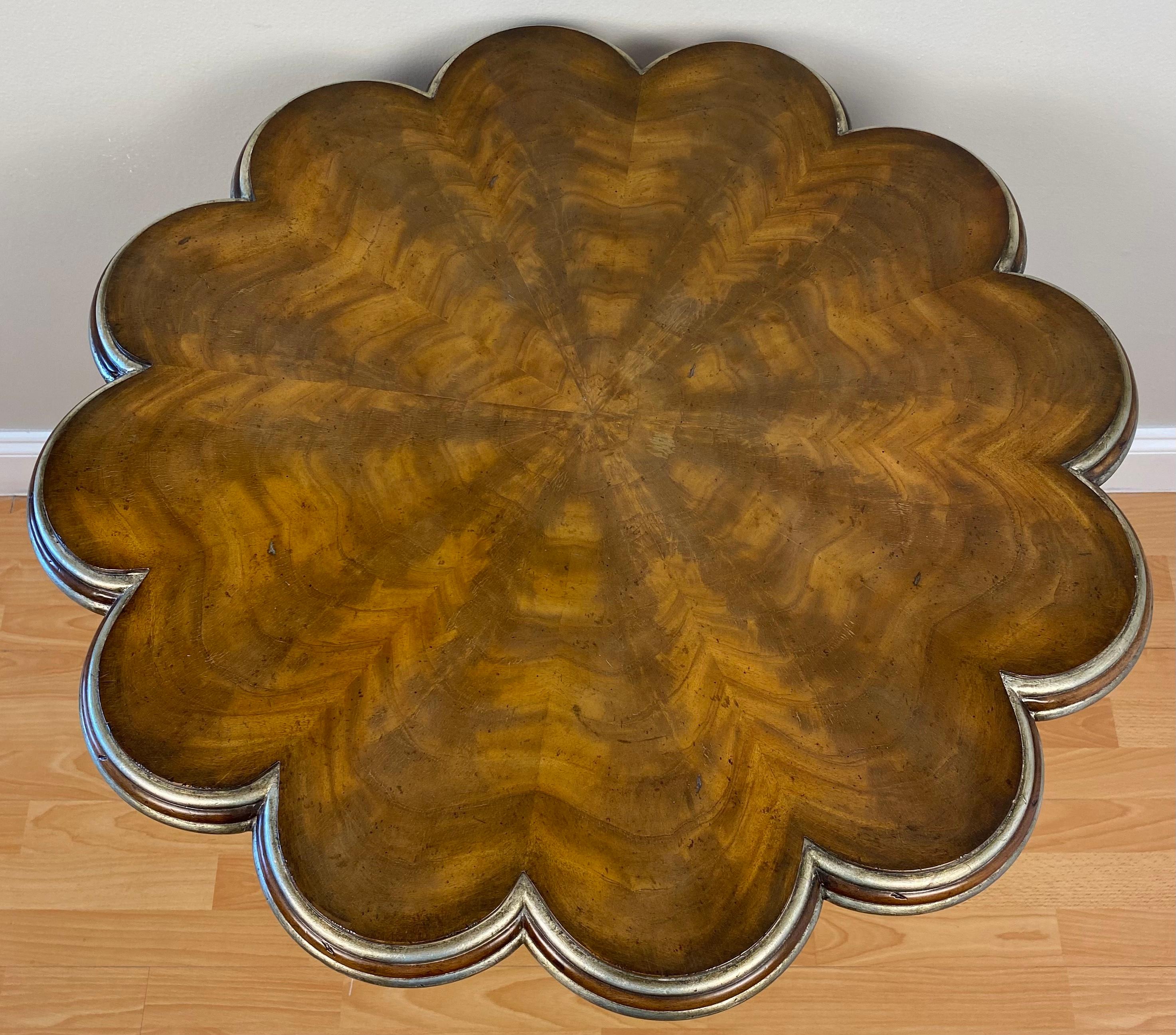 Table d'appoint ou de style Maitland Smith Chippendale en ronce d'acajou avec pieds en forme de griffes en vente 3