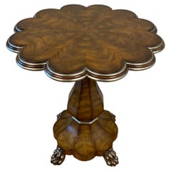 Maitland Smith Chippendale Style Burl Mahogany Center or Side Table Claw Feet