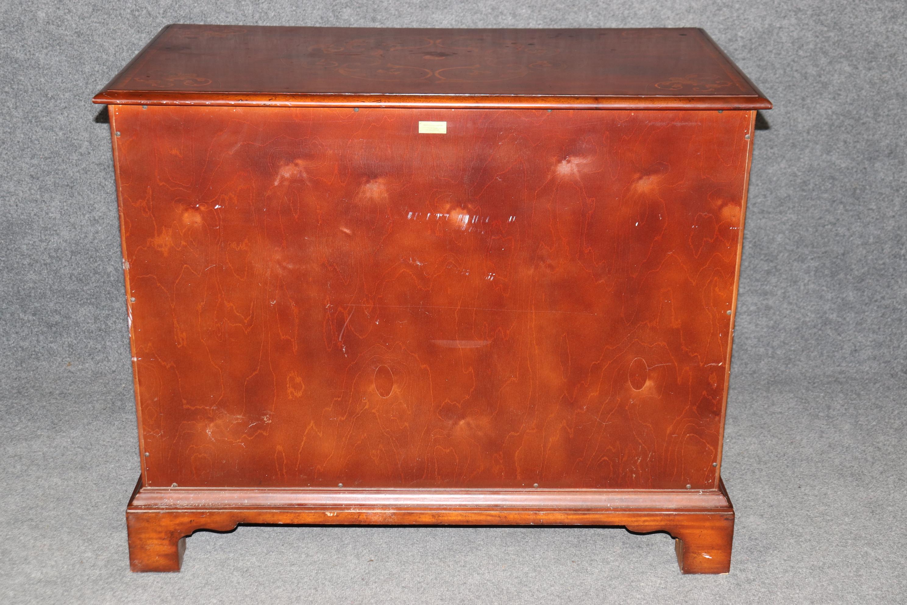 Metalwork Maitland Smith Chippendale Style Five Drawer Commode Chest of Drawers For Sale