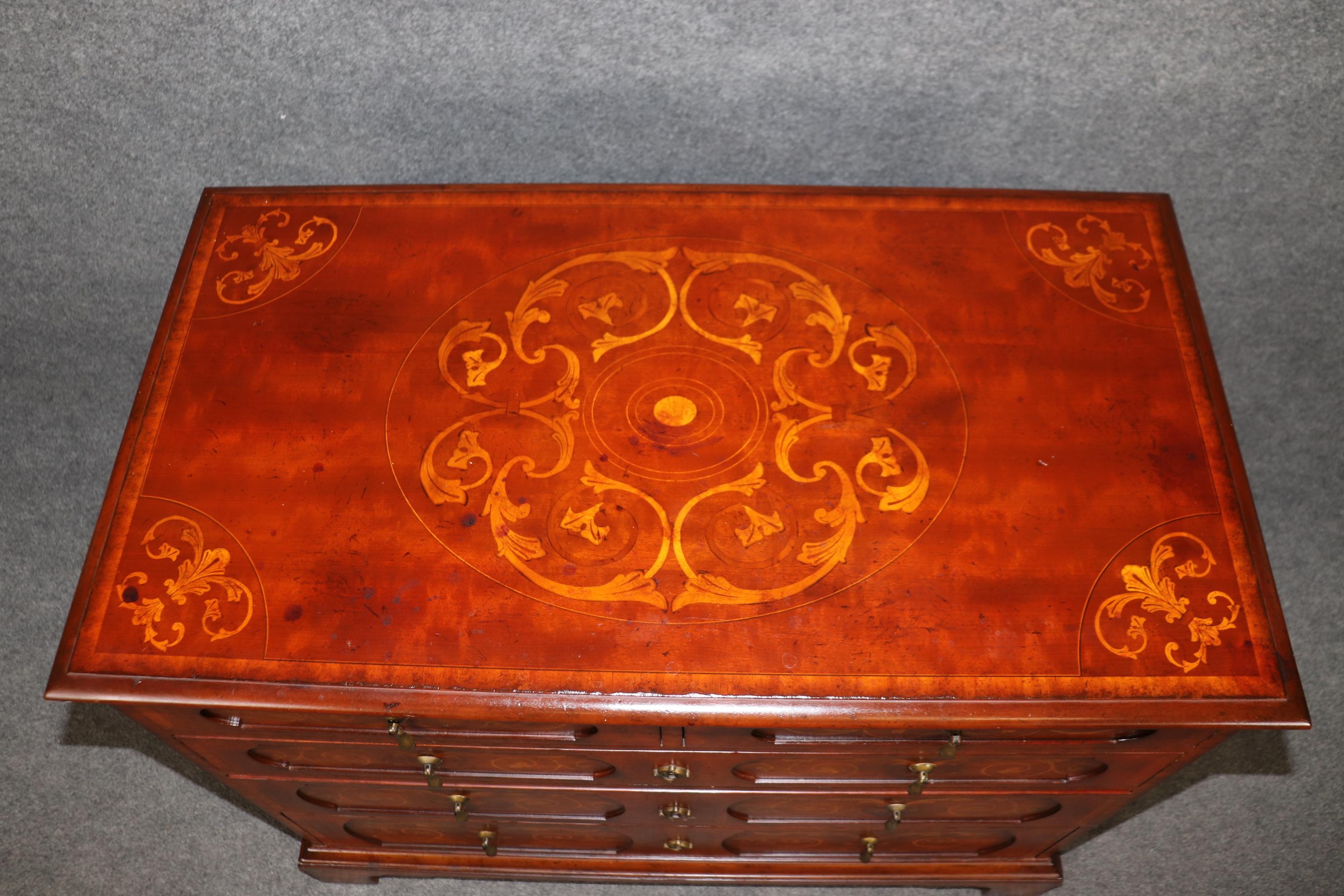 Metal Maitland Smith Chippendale Style Five Drawer Commode Chest of Drawers For Sale