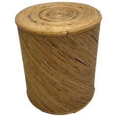 Maitland Smith Circular Side Table in Pencil Reed