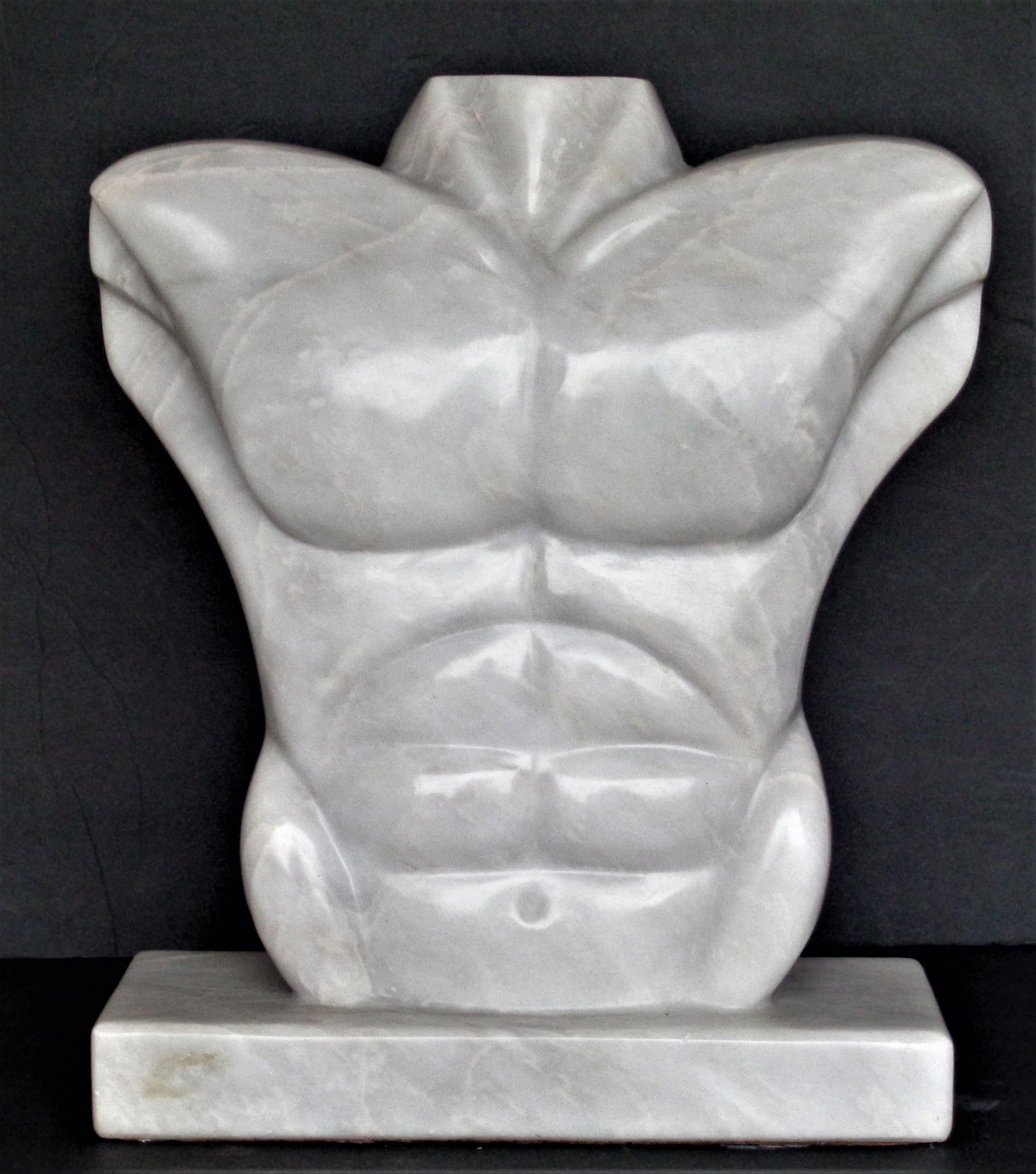 Maitland Smith Male Torso Marble Sculpture, Circa 1980 5