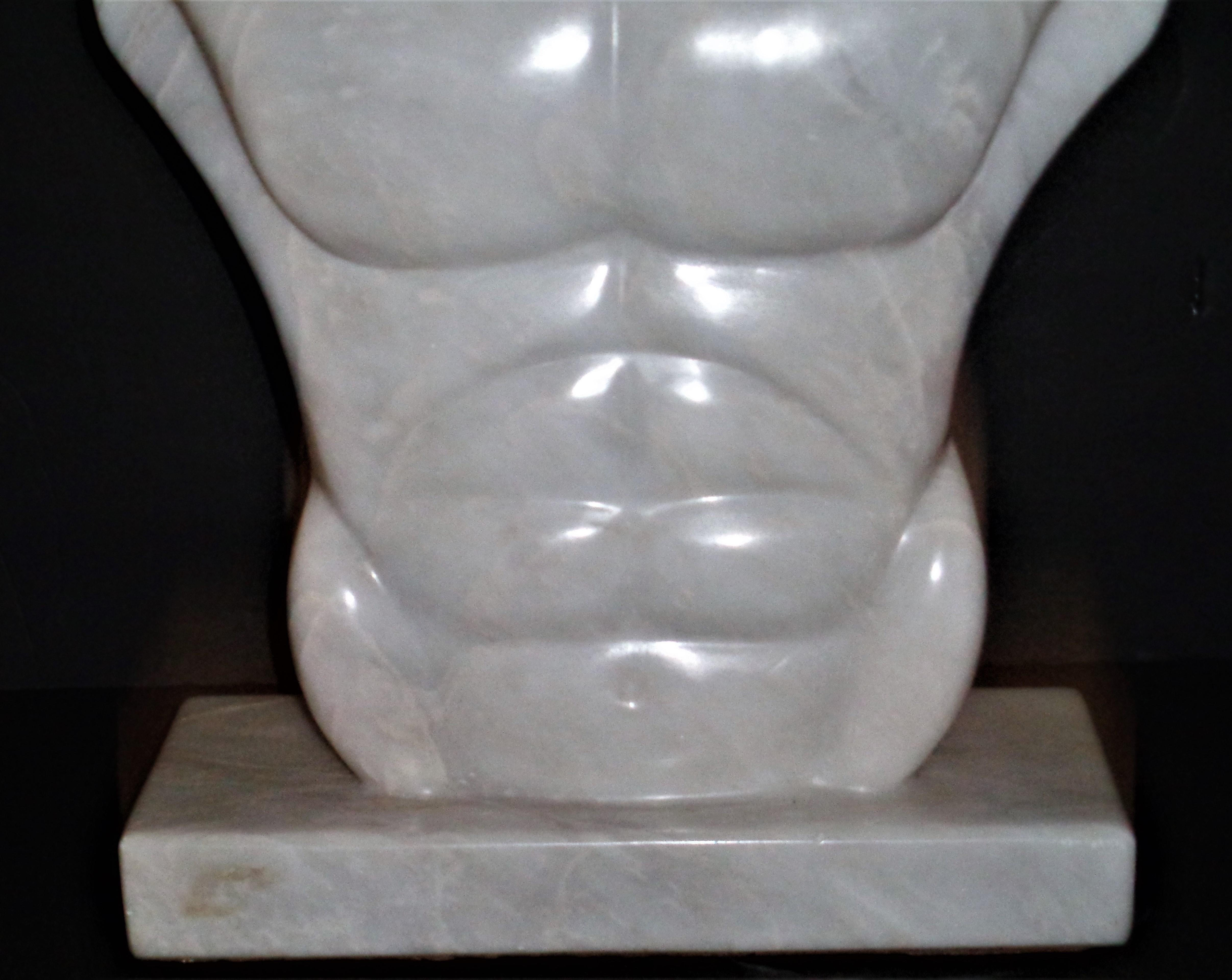 Philippine Maitland Smith Male Torso Marble Sculpture, Circa 1980