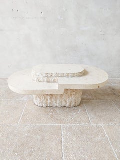 Magnussen Ponte Cocktail Table with Travertine Veneer, 1970s