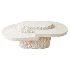 Maitland Smith Cocktail Table with Travertine Veneer, 1970s