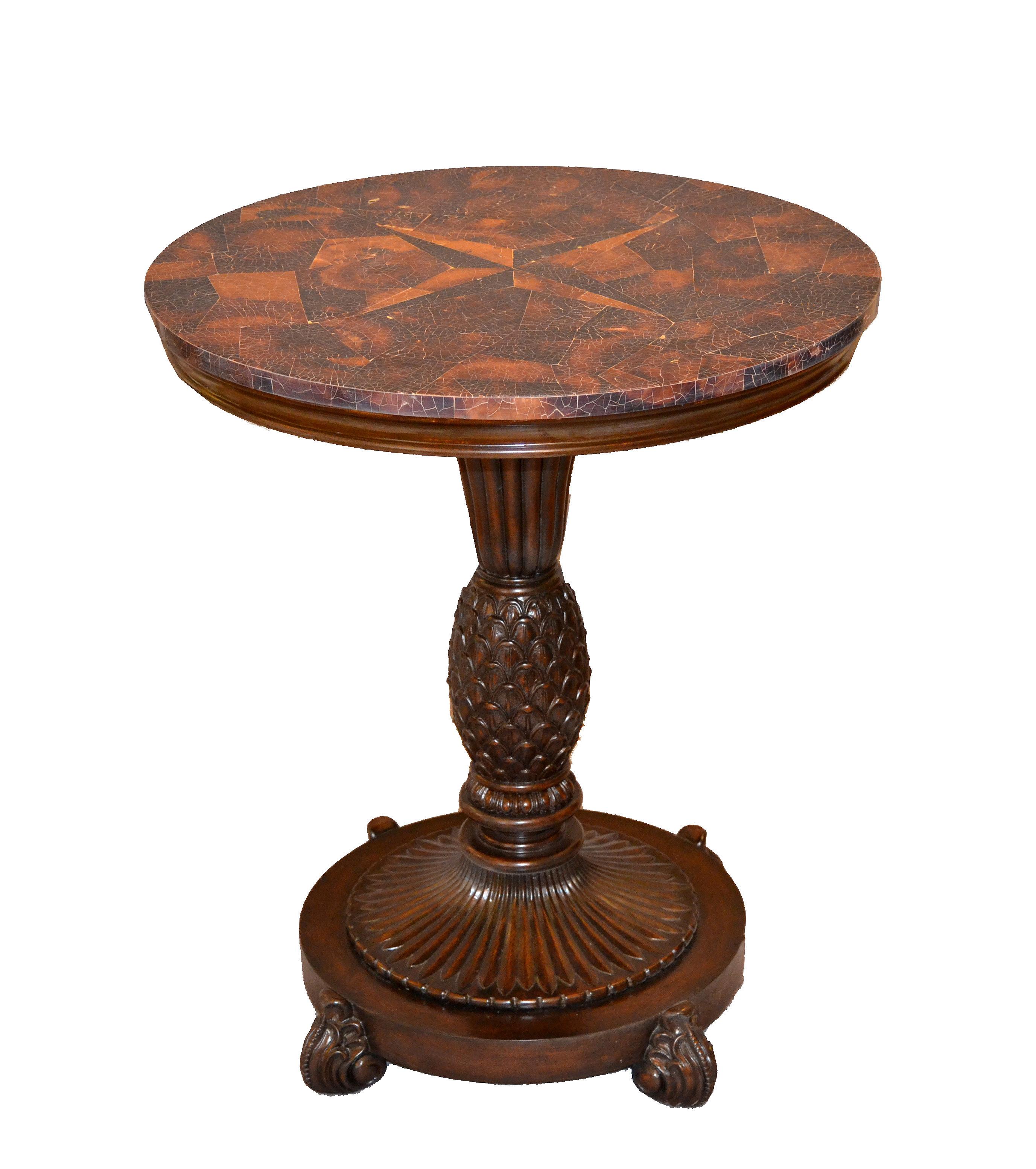 Maitland-Smith Coconut and Wood Accent Side Table 4