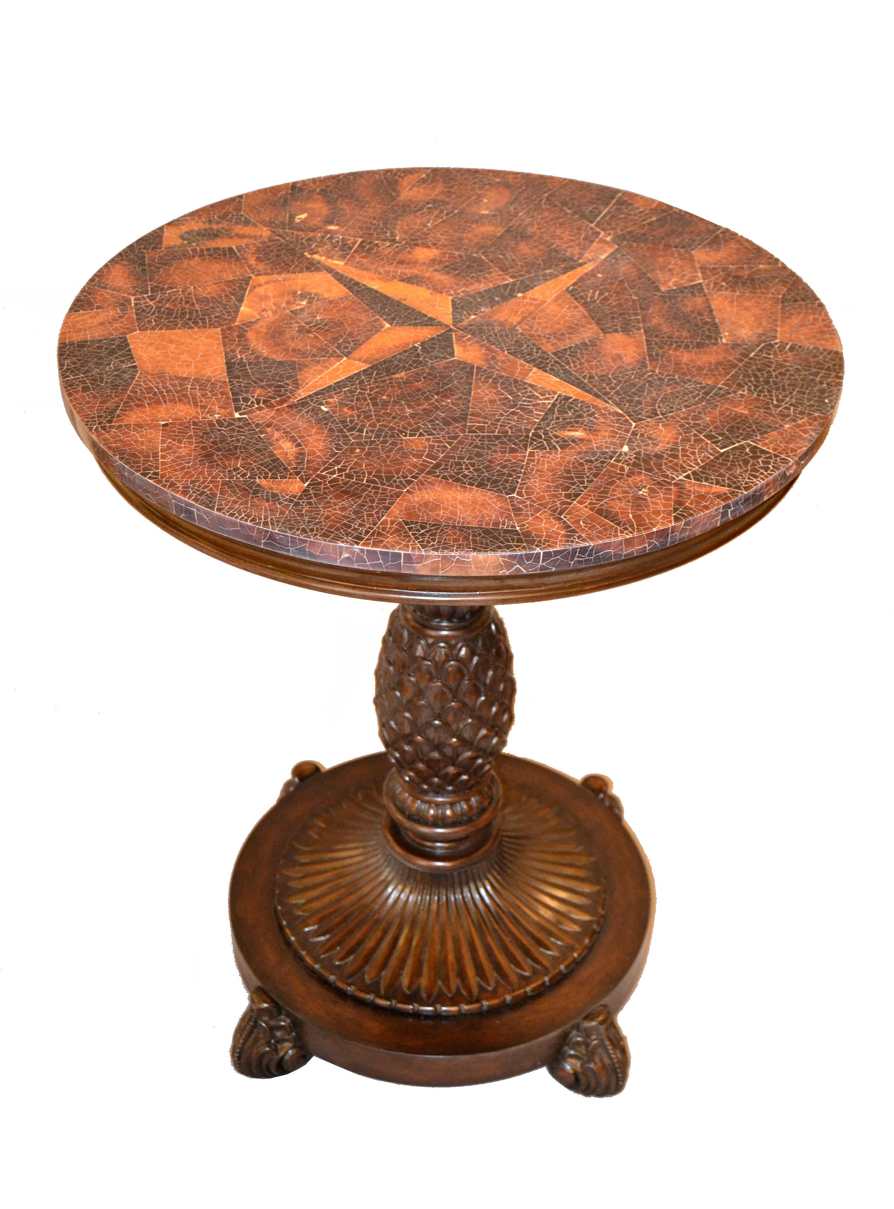 Philippine Maitland-Smith Coconut and Wood Accent Side Table