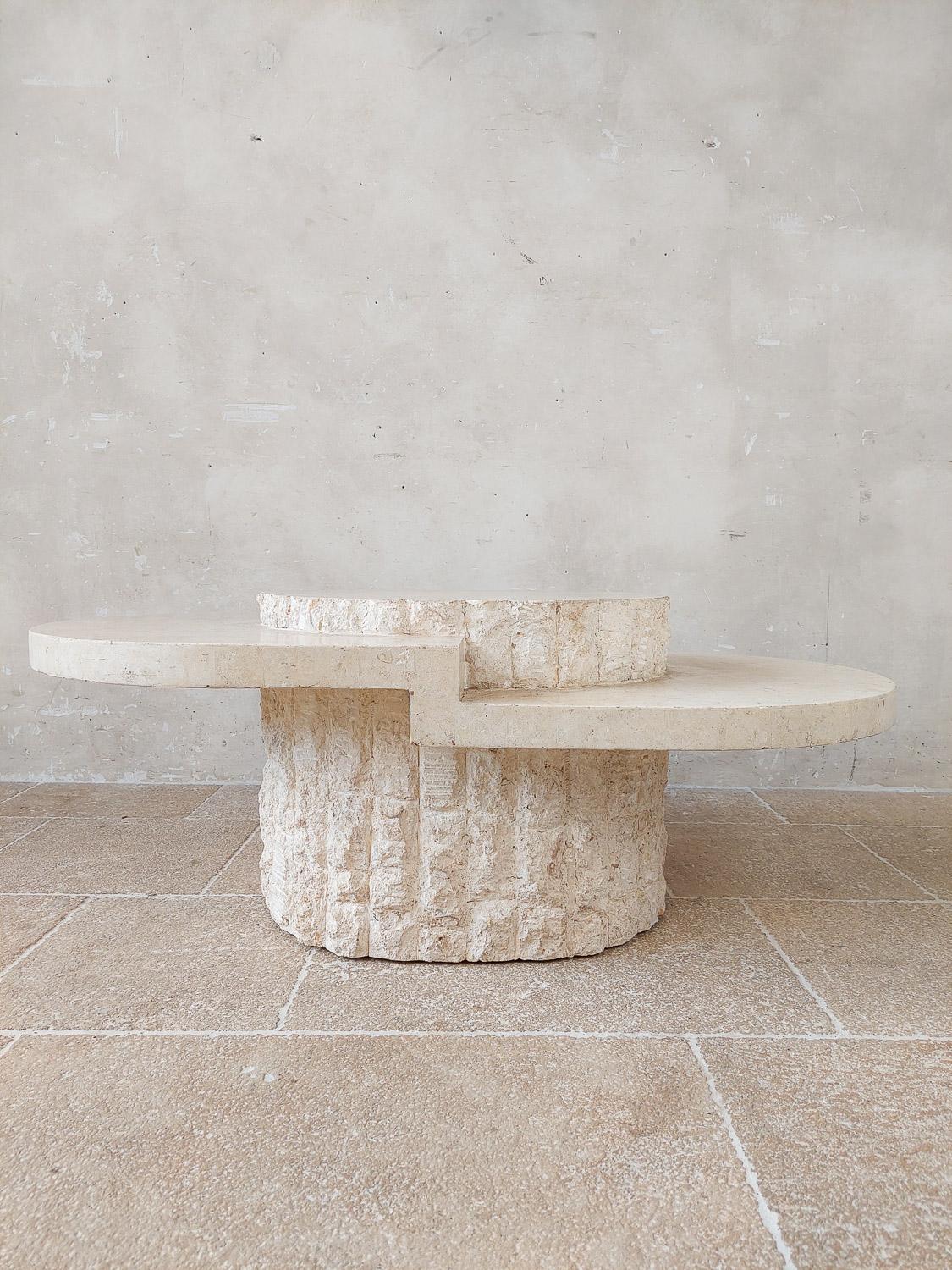 Magnussen Ponte Coffee Table with Travertine Veneer, 1970s 8