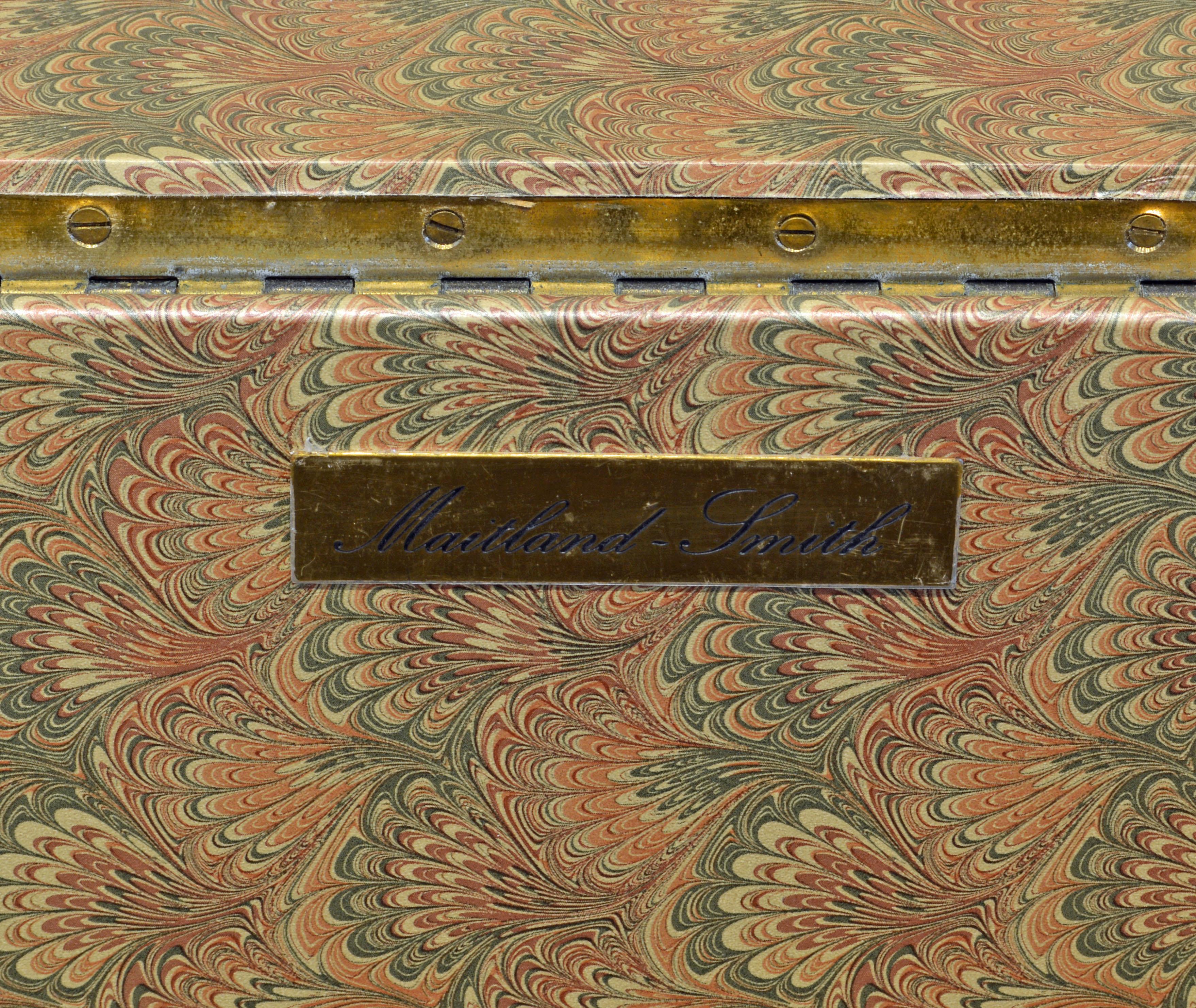 American Maitland Smith Colonial Campaign Style Leather Trunk or Coffee Table