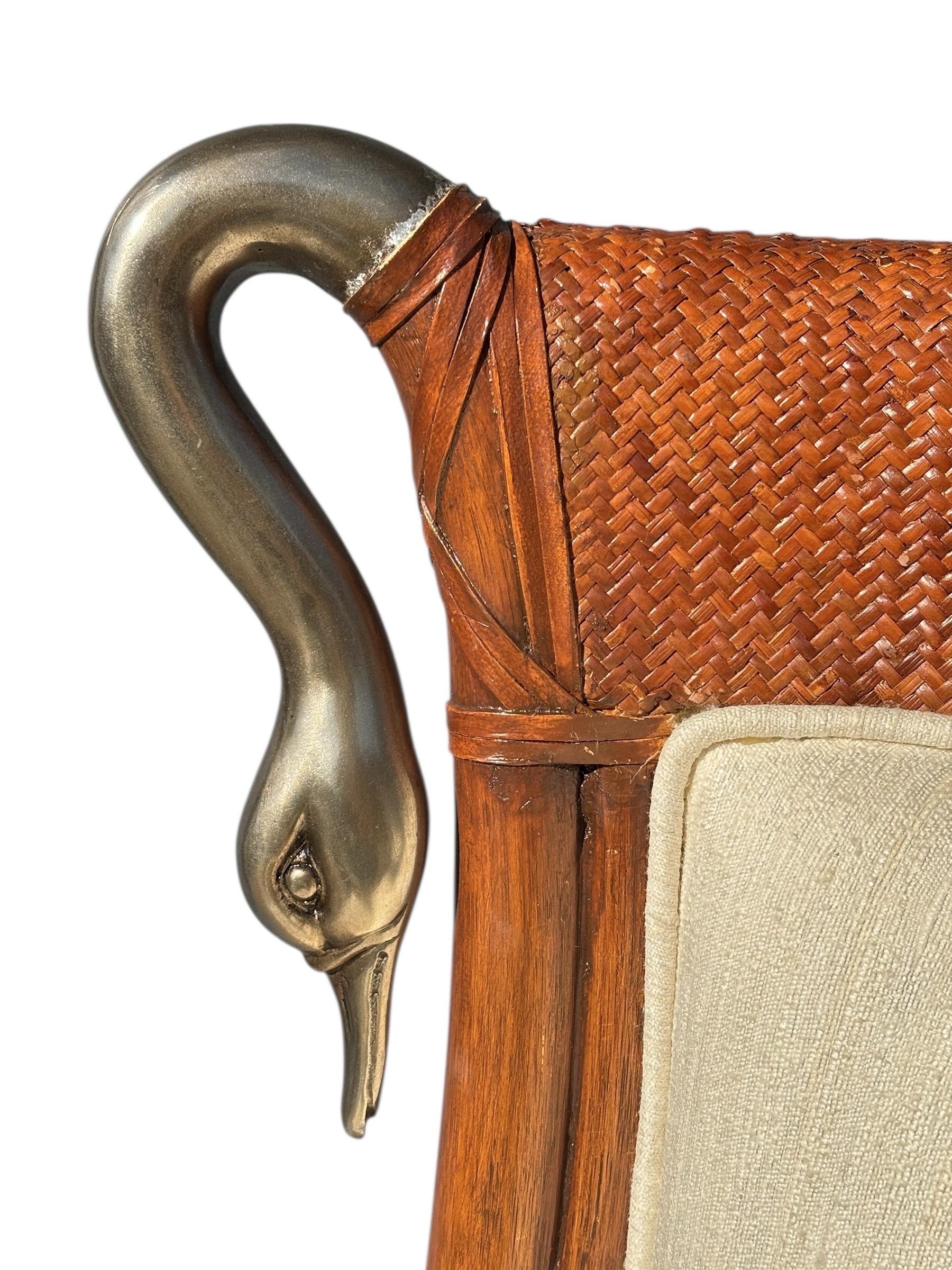 Américain Maitland Smith Colonial Wingback Swan Chairs, set of 4 en vente