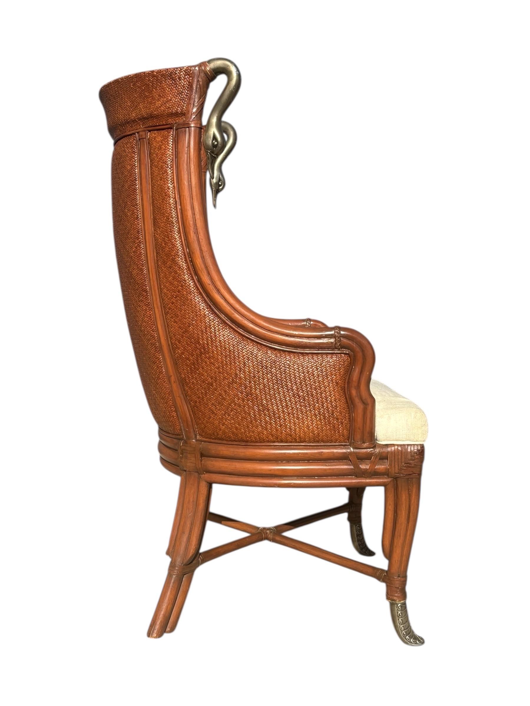 Métal Maitland Smith Colonial Wingback Swan Chairs, set of 4 en vente