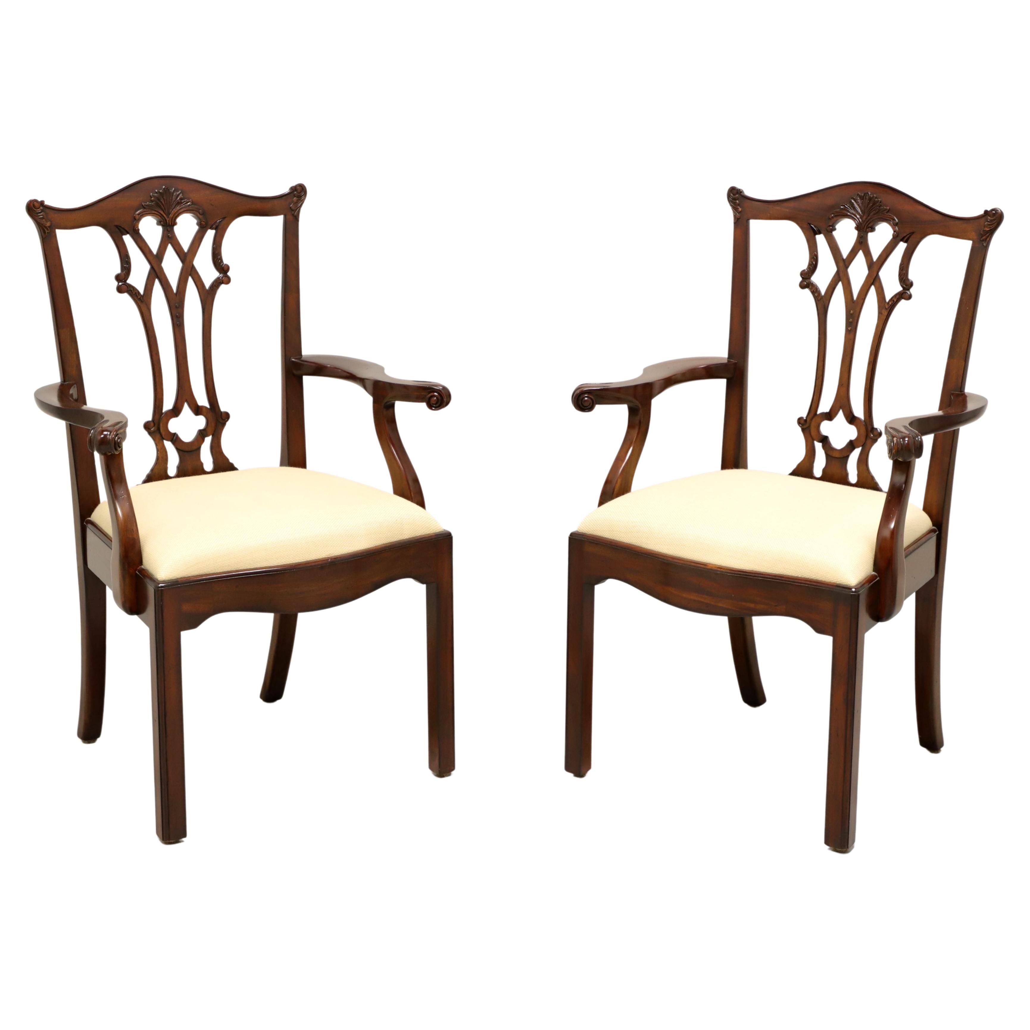 MAITLAND SMITH Connecticut Regency Mahogany Chippendale Dining Armchairs - Pair