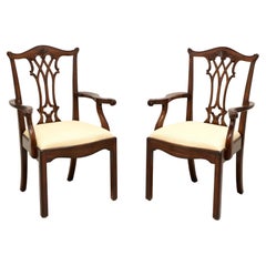 Vintage MAITLAND SMITH Connecticut Regency Mahogany Chippendale Dining Armchairs - Pair