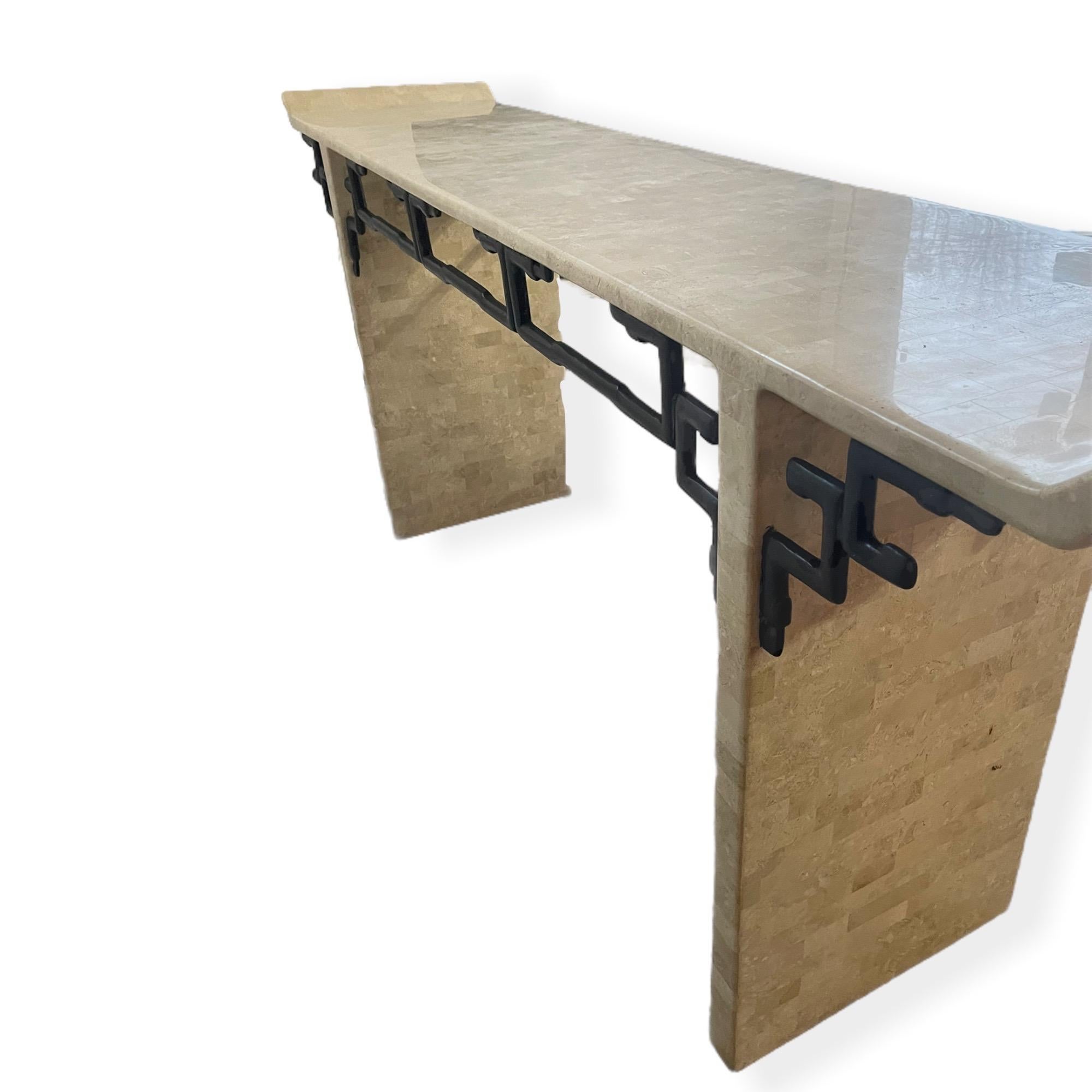 Stone Maitland Smith Console Table circa 1970s